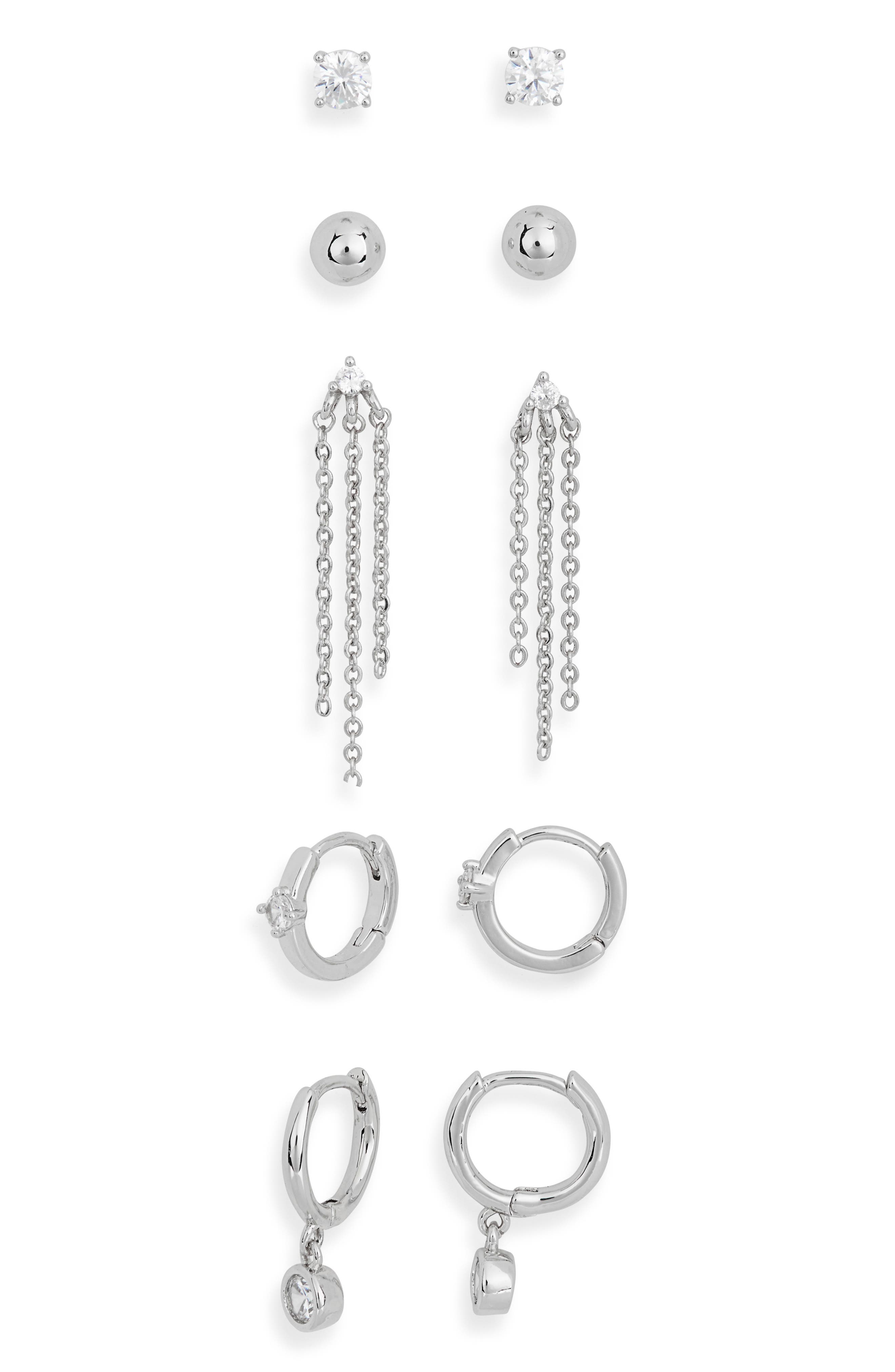 NORDSTROM RACK Demi-Fine 5-Pack Assorted Everyday Essential Earrings