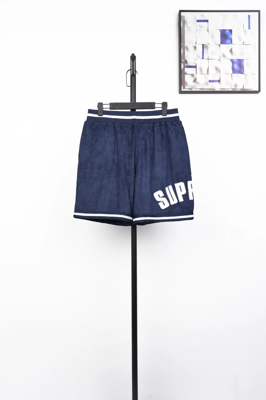 Supreme Navy Suede Mesh Athletic Shorts product photo from LabelPicks