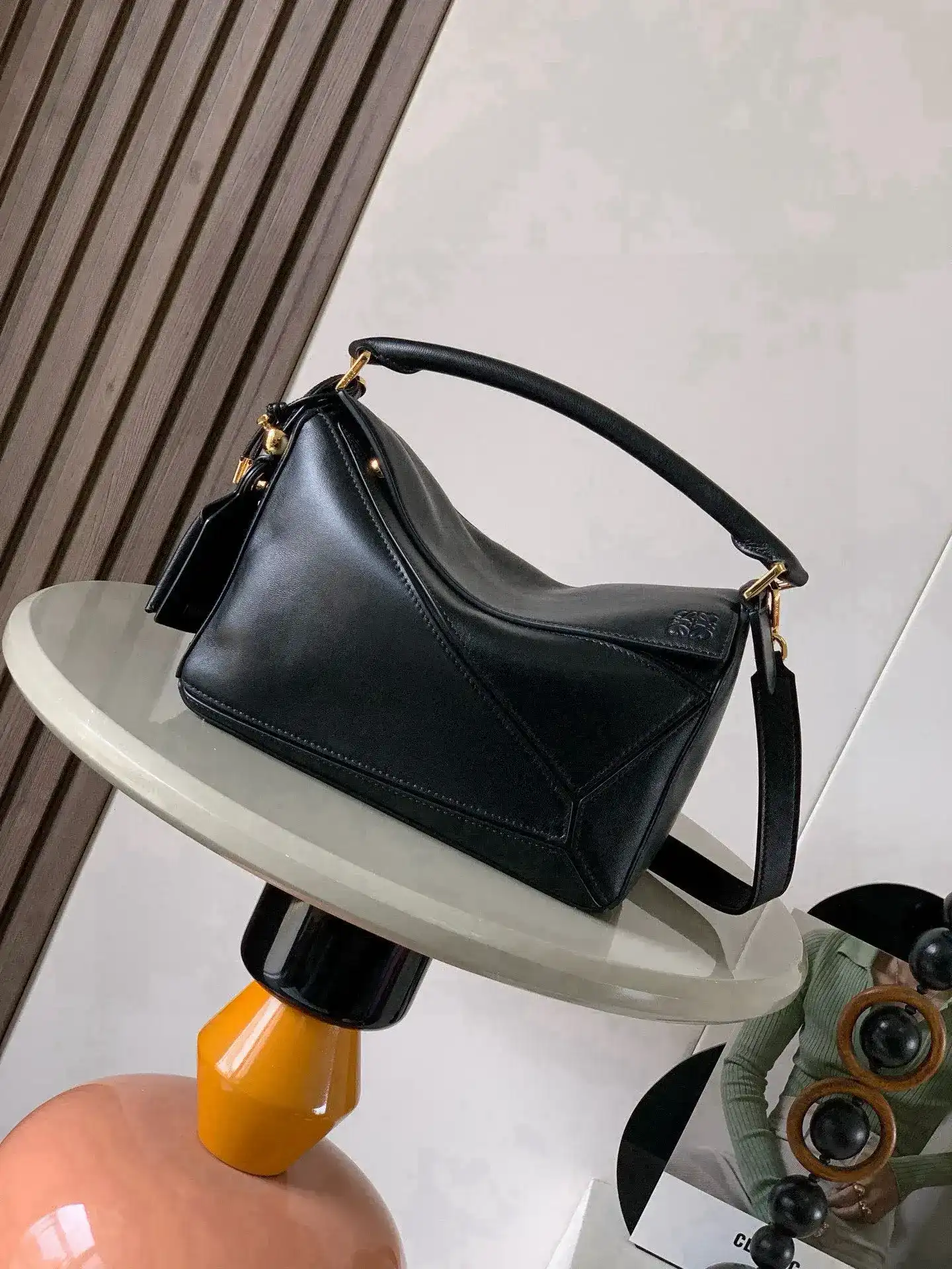 Loewe Puzzle Black Lambskin Top Handle Bag product photo from LabelPicks