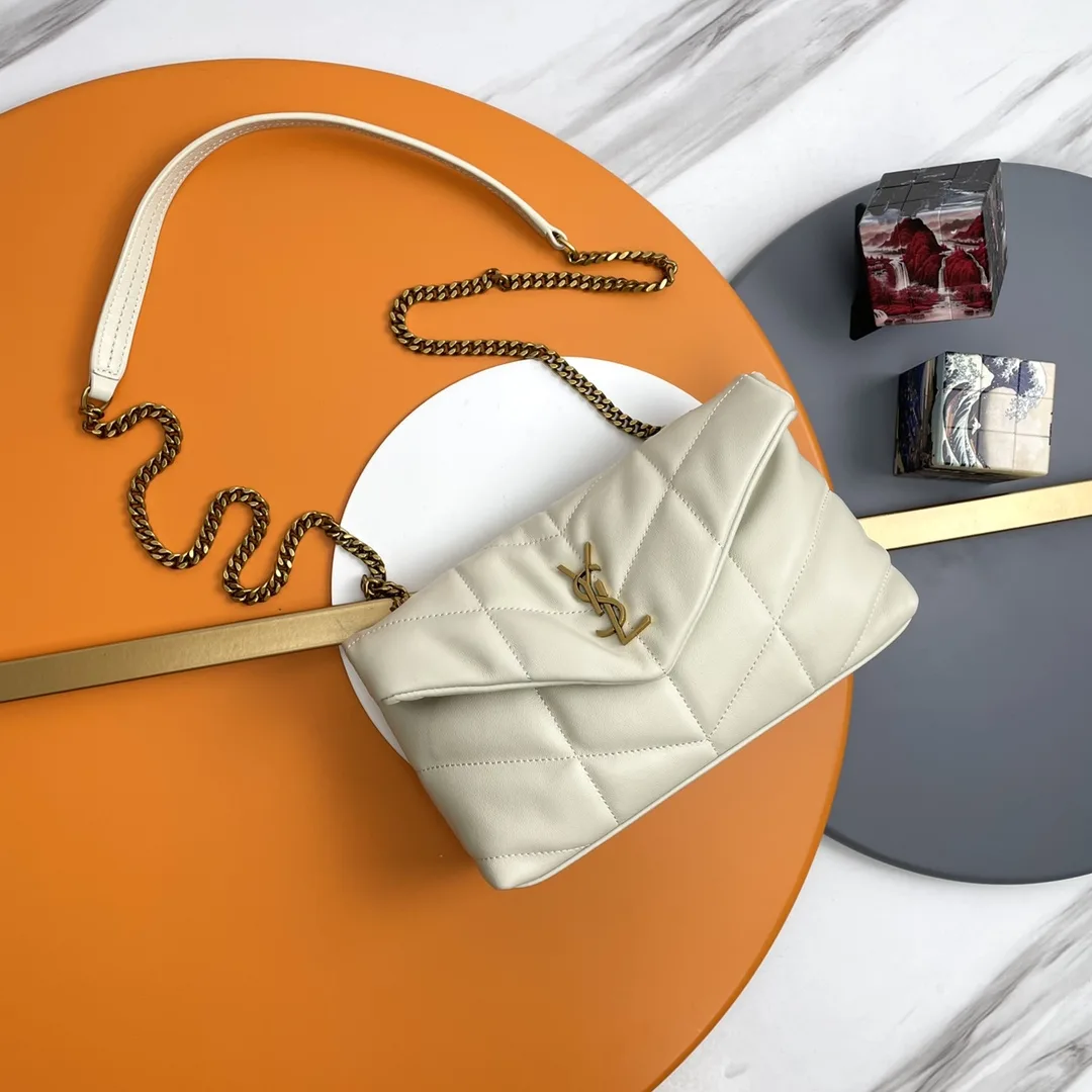 Saint Laurent White Quilted Leather Shoulder Bag product photo from LabelPicks
