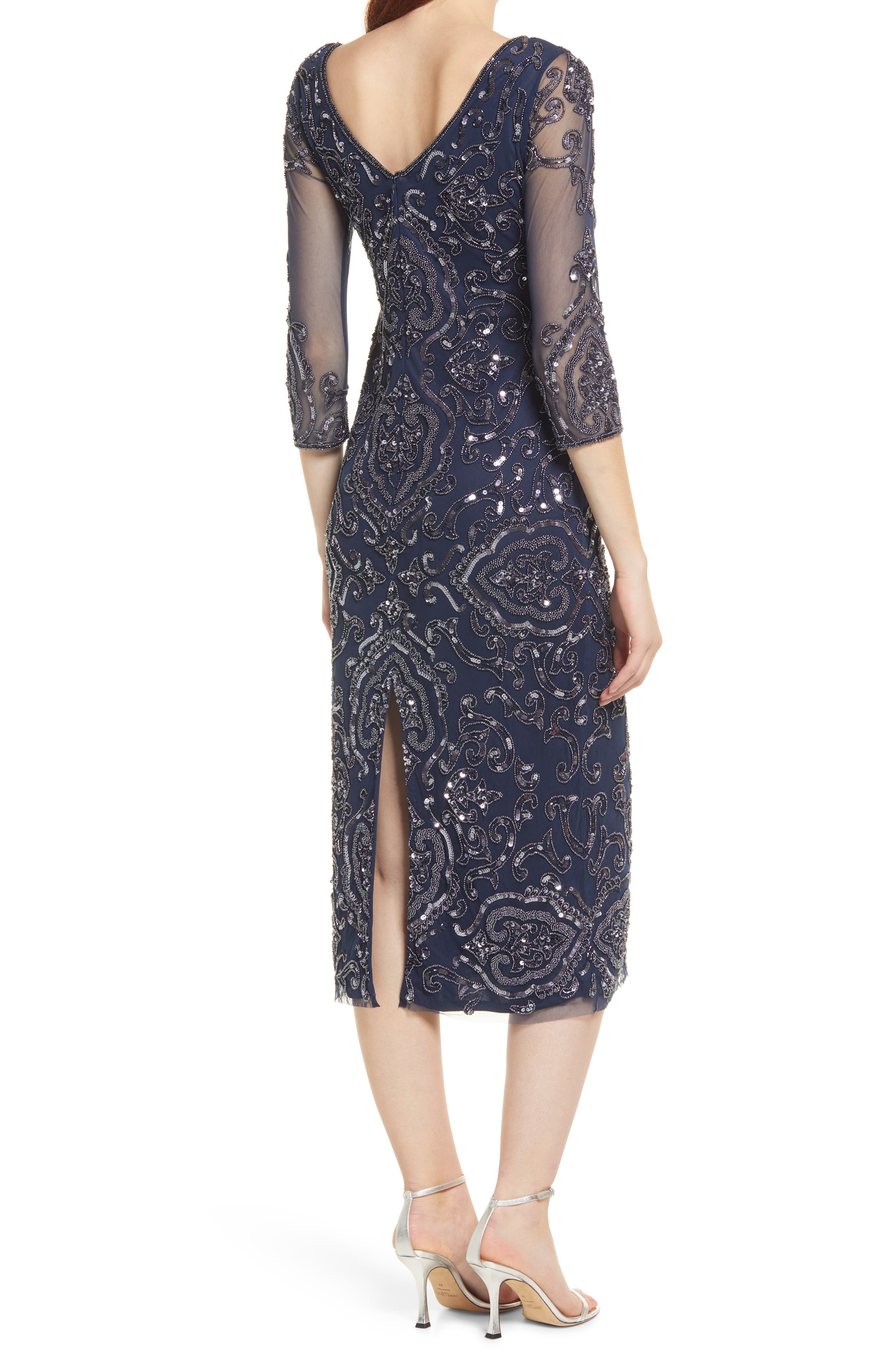 Pisarro Nights Sequin & Beaded Cocktail Sheath Dress