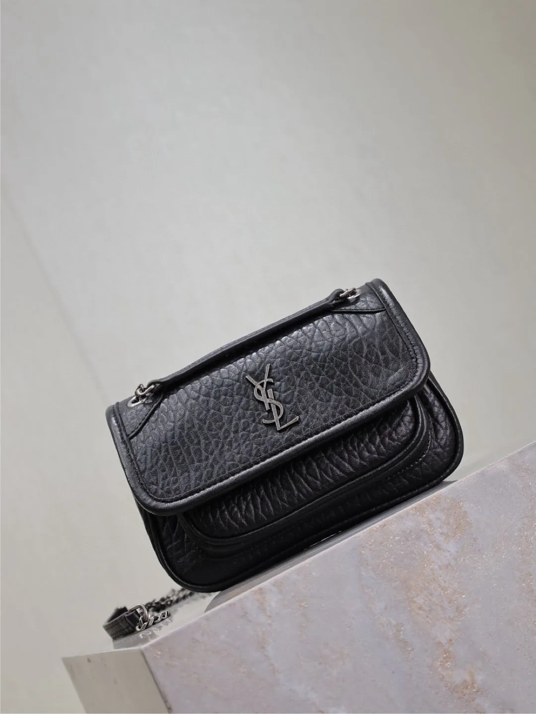 Saint Laurent Black Niki Lambskin Crossbody Bag product photo from LabelPicks
