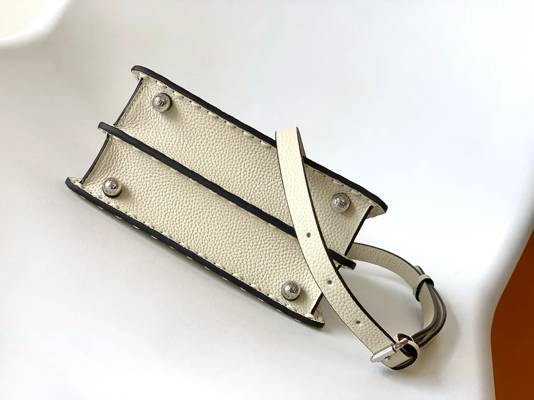 Fendi Peekaboo White Calfskin Top Handle Bag product photo from LabelPicks