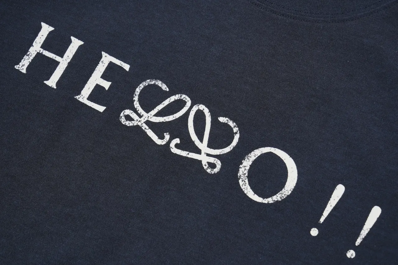LOEWE Navy Printed and Embroidered Playful Lettering T-Shirt product photo from LabelPicks