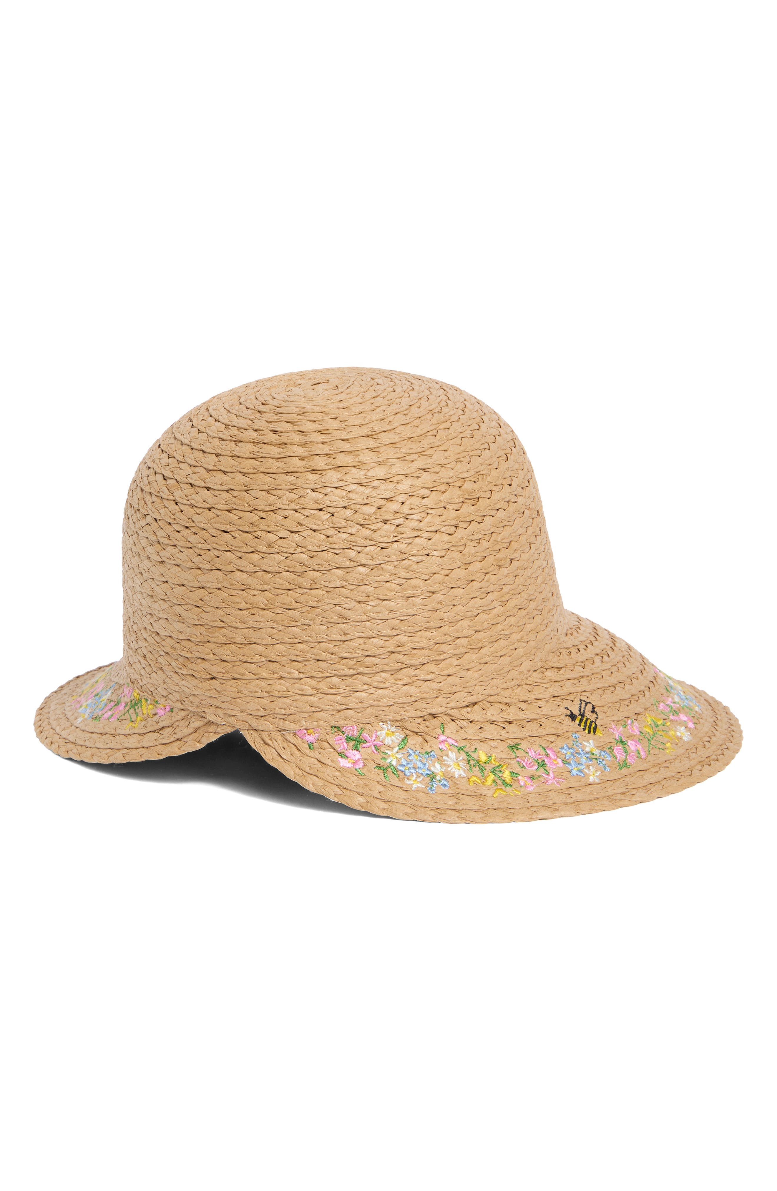 KARL LAGERFELD PARIS Garden Reader Embroidered Straw Hat