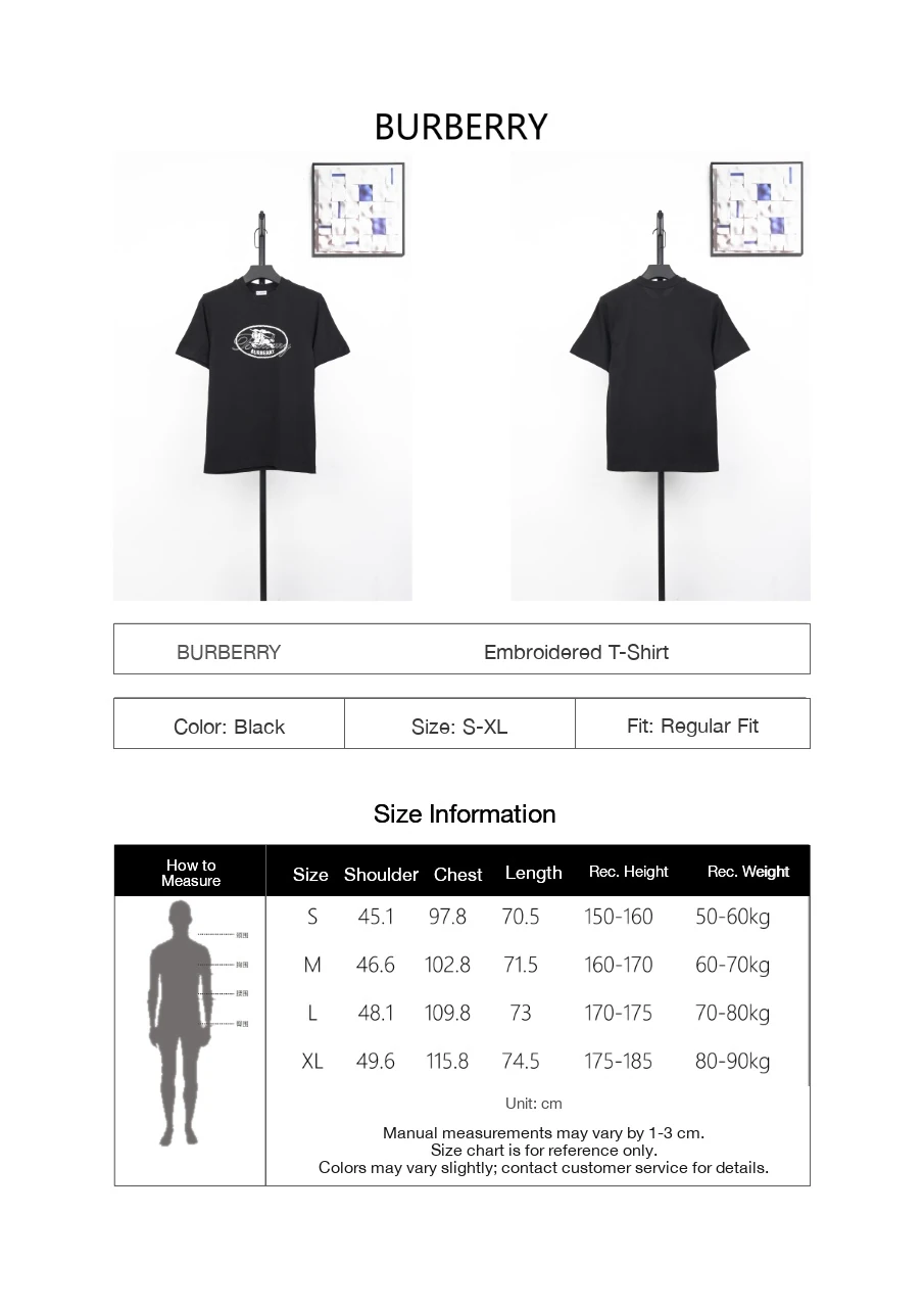 Burberry Black Oval Badge Embroidered T-Shirt product photo from LabelPicks