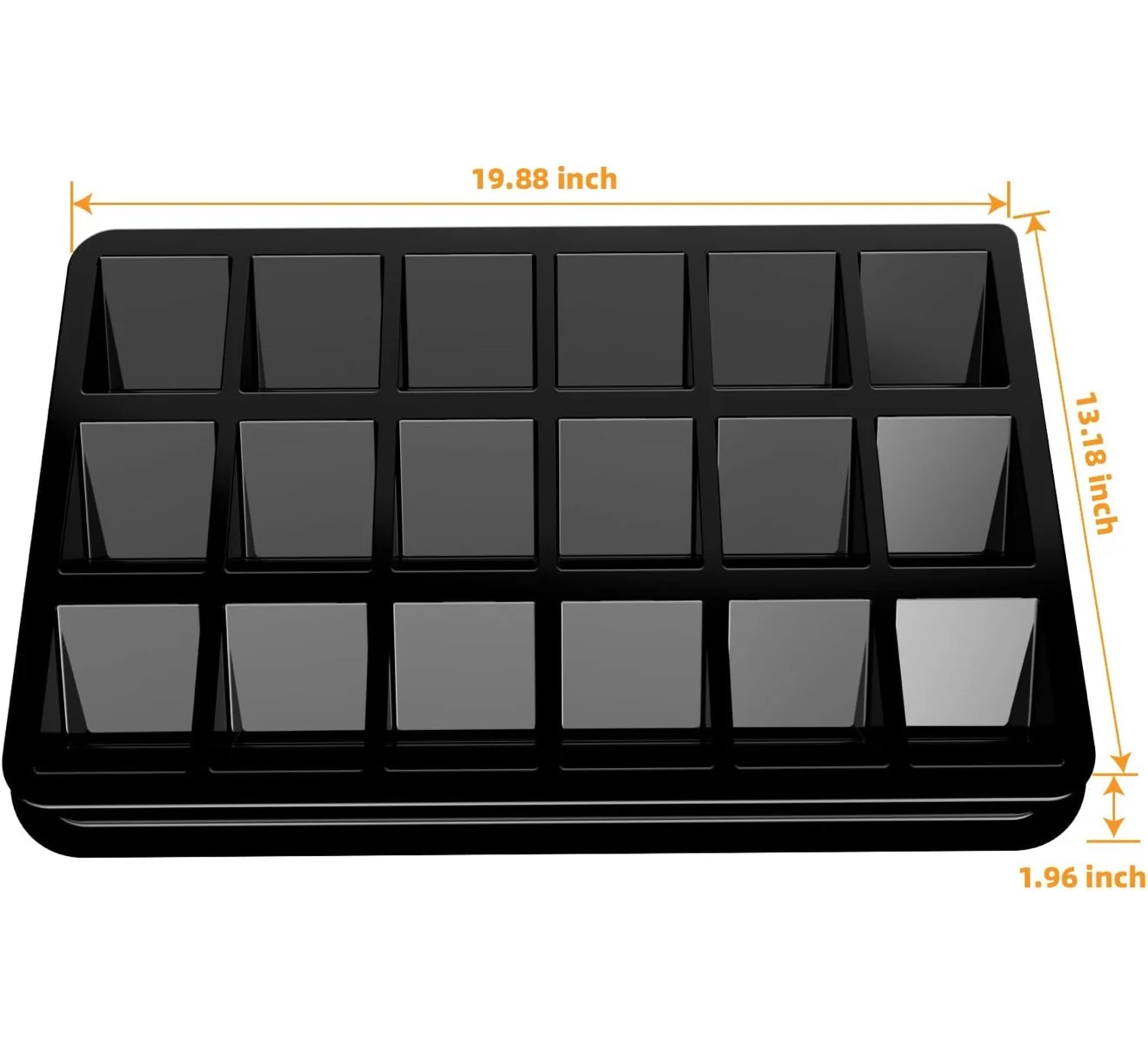 Card Sorting Tray 20��x13��x2�� Stackable Trading Card Organizer 18-cell Display Case