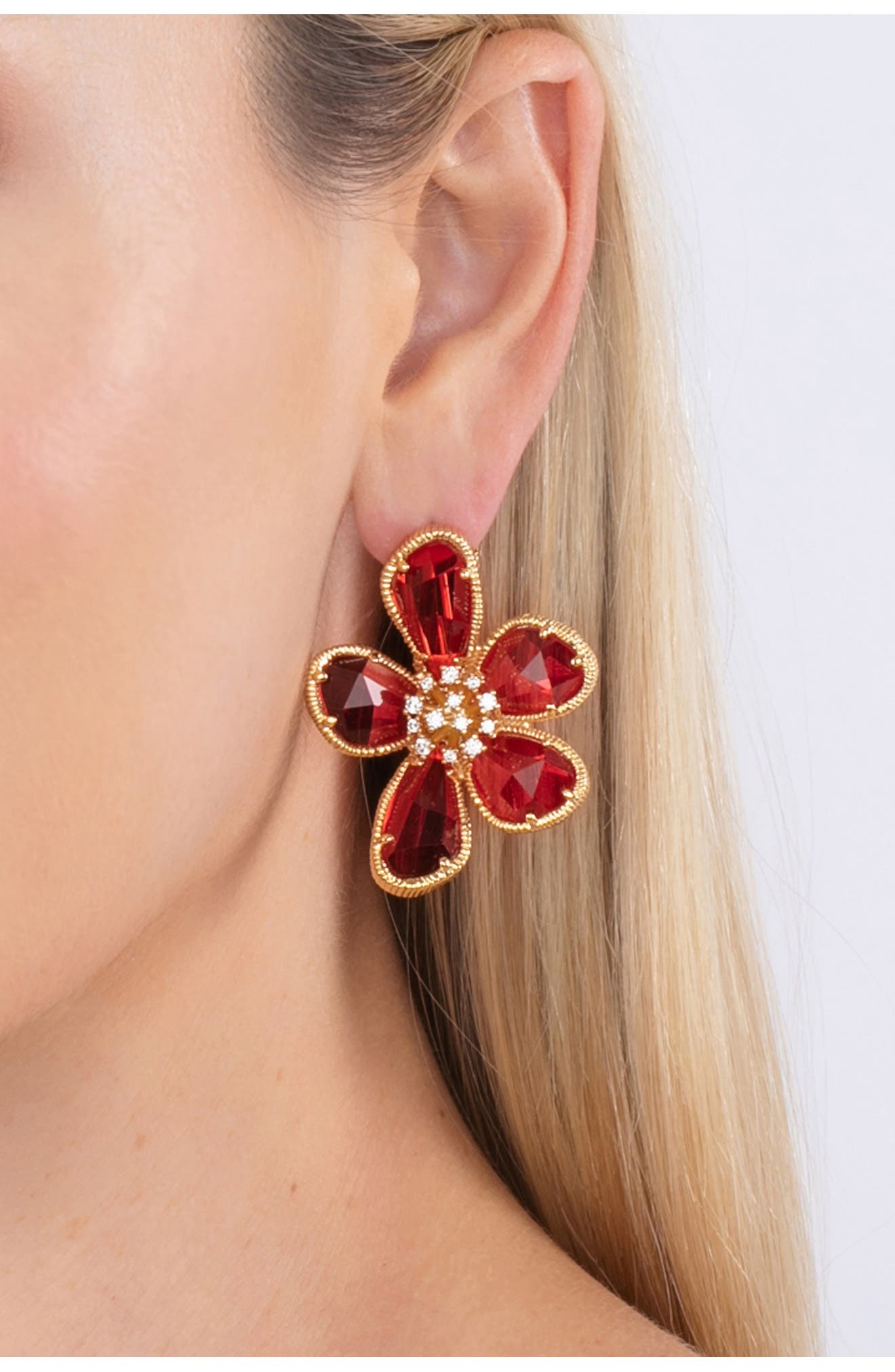 EYE CANDY LOS ANGELES Daisy CZ Floral Stud Earrings