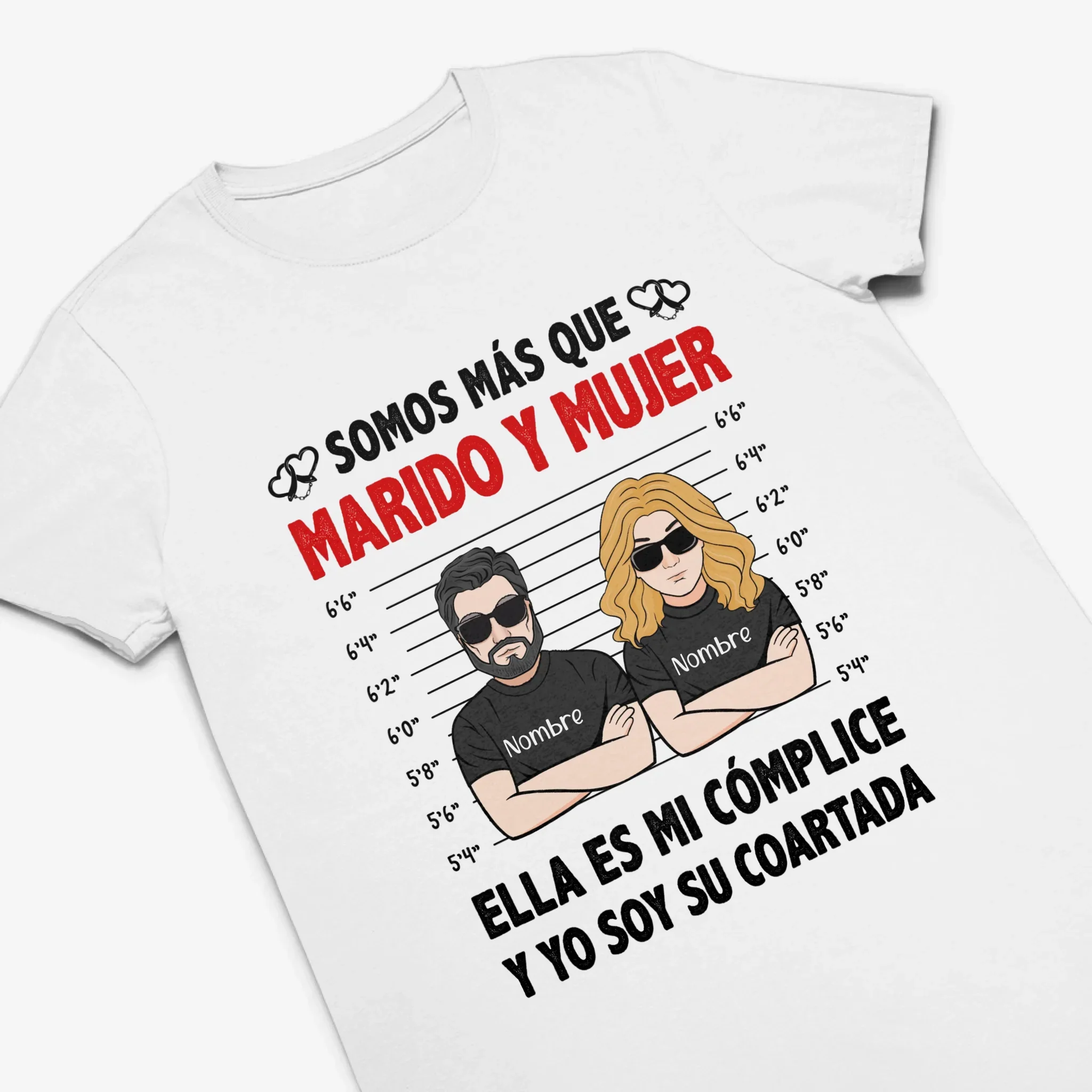 Personalizar Camisetas Para Esposa/ Esposo | Personalizado Regalo Para Esposa/ Esposo | Somos más que marido y mujer cómplice