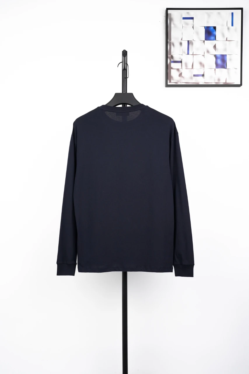 Miu Miu Navy Small Embroidered Crewneck Long Sleeve T-Shirt product photo from LabelPicks