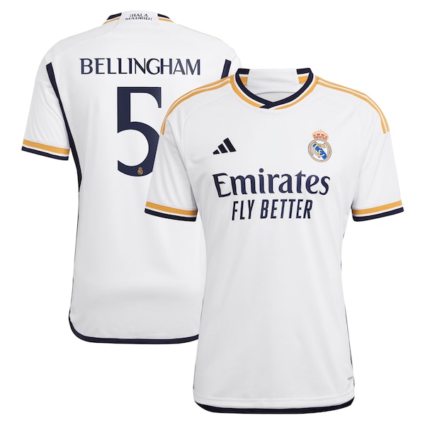 Jude Bellingham Los Merengues adidas 2023/24 Home Replica Jersey - White/Navy
