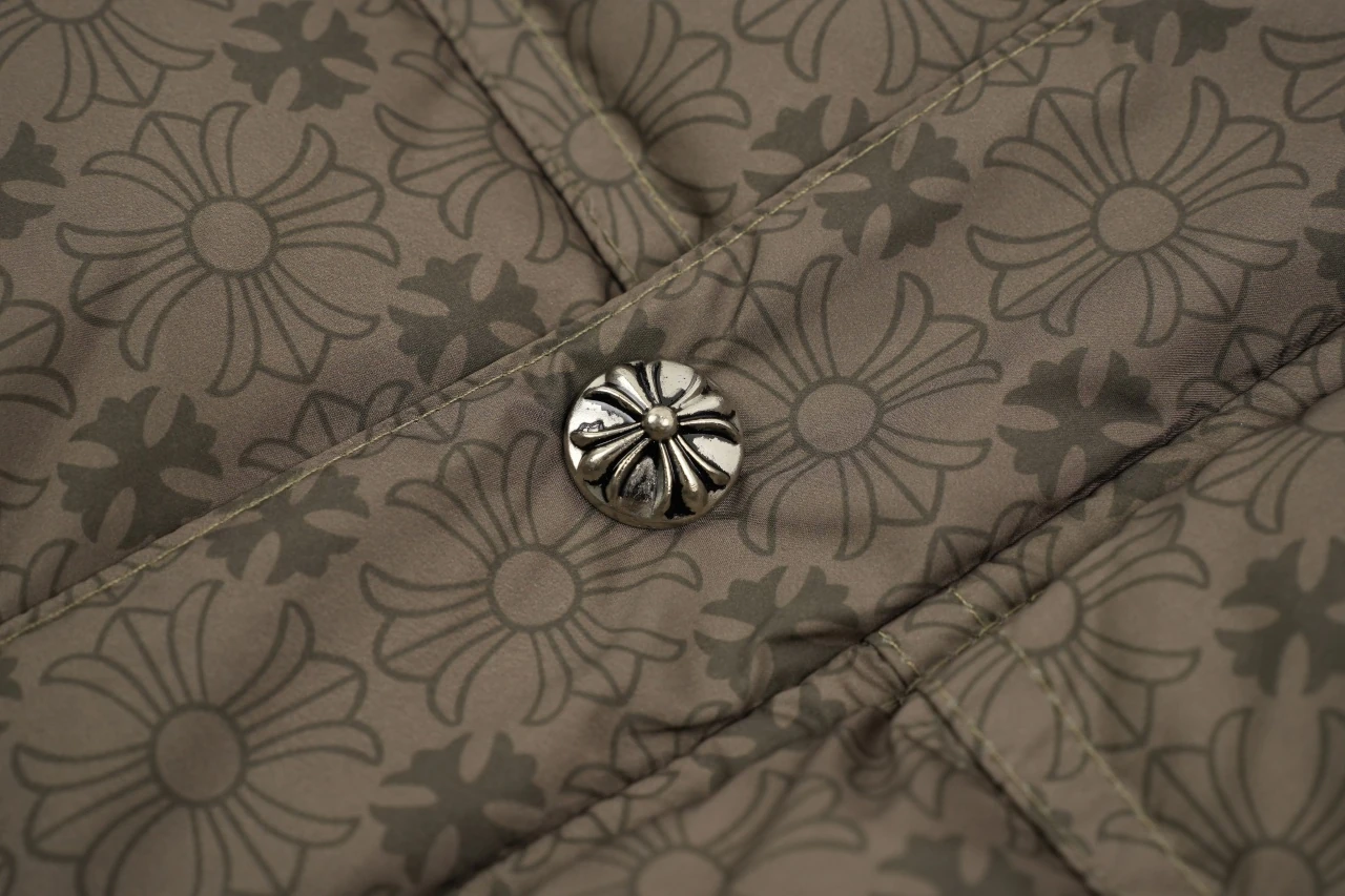 Chrome Hearts Army Green Tonal Allover Puffer Jacket product photo from LabelPicks