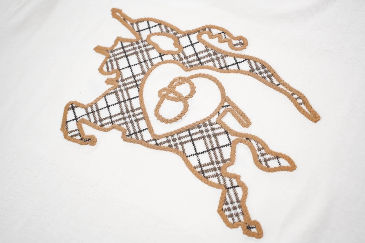 Burberry Off White Heart Rope Equestrian Knight Embroidered T-Shirt product photo from LabelPicks