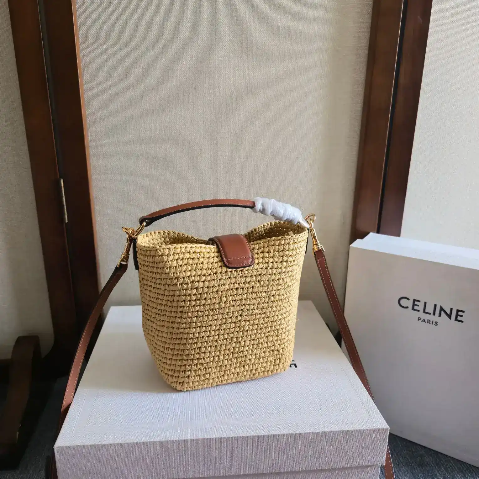 Celine Straw Woven Bucket Bag product photo from LabelPicks