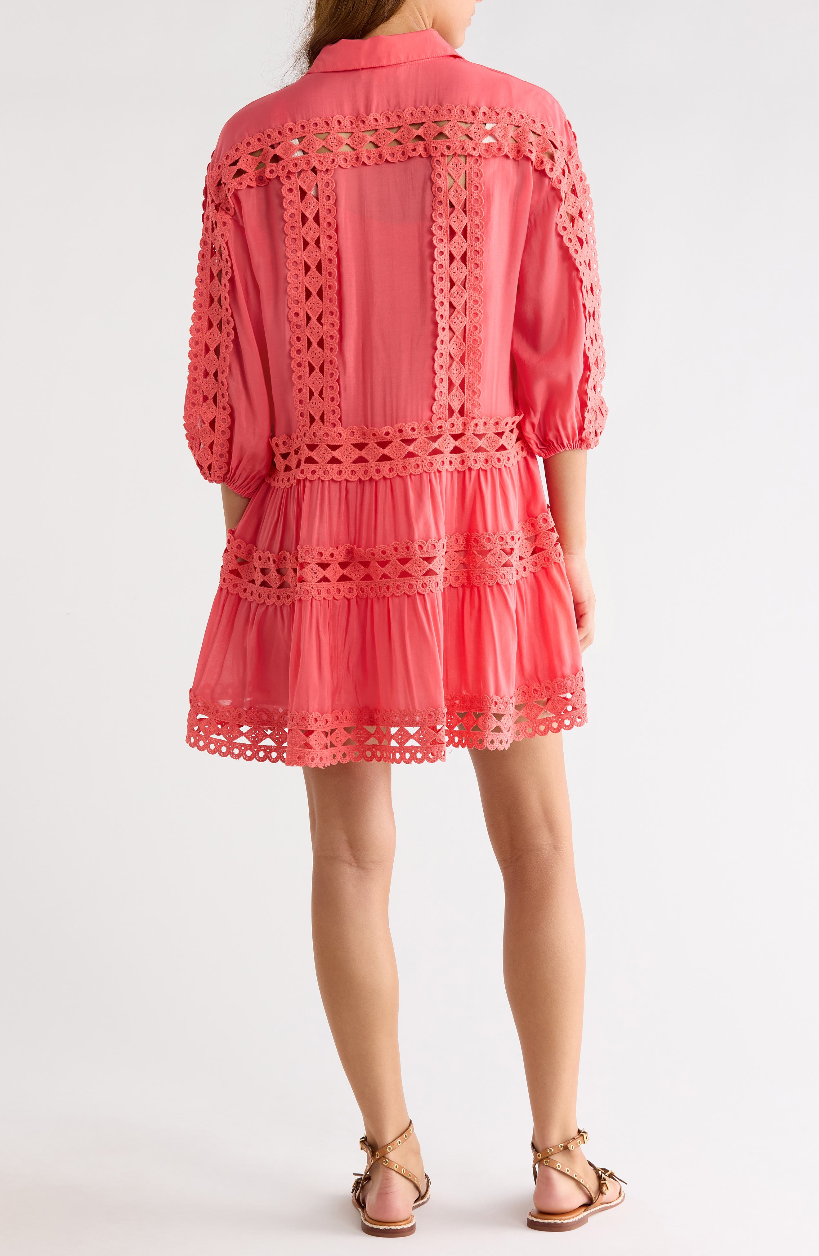 Elan Lace Trim Cover-Up Dress