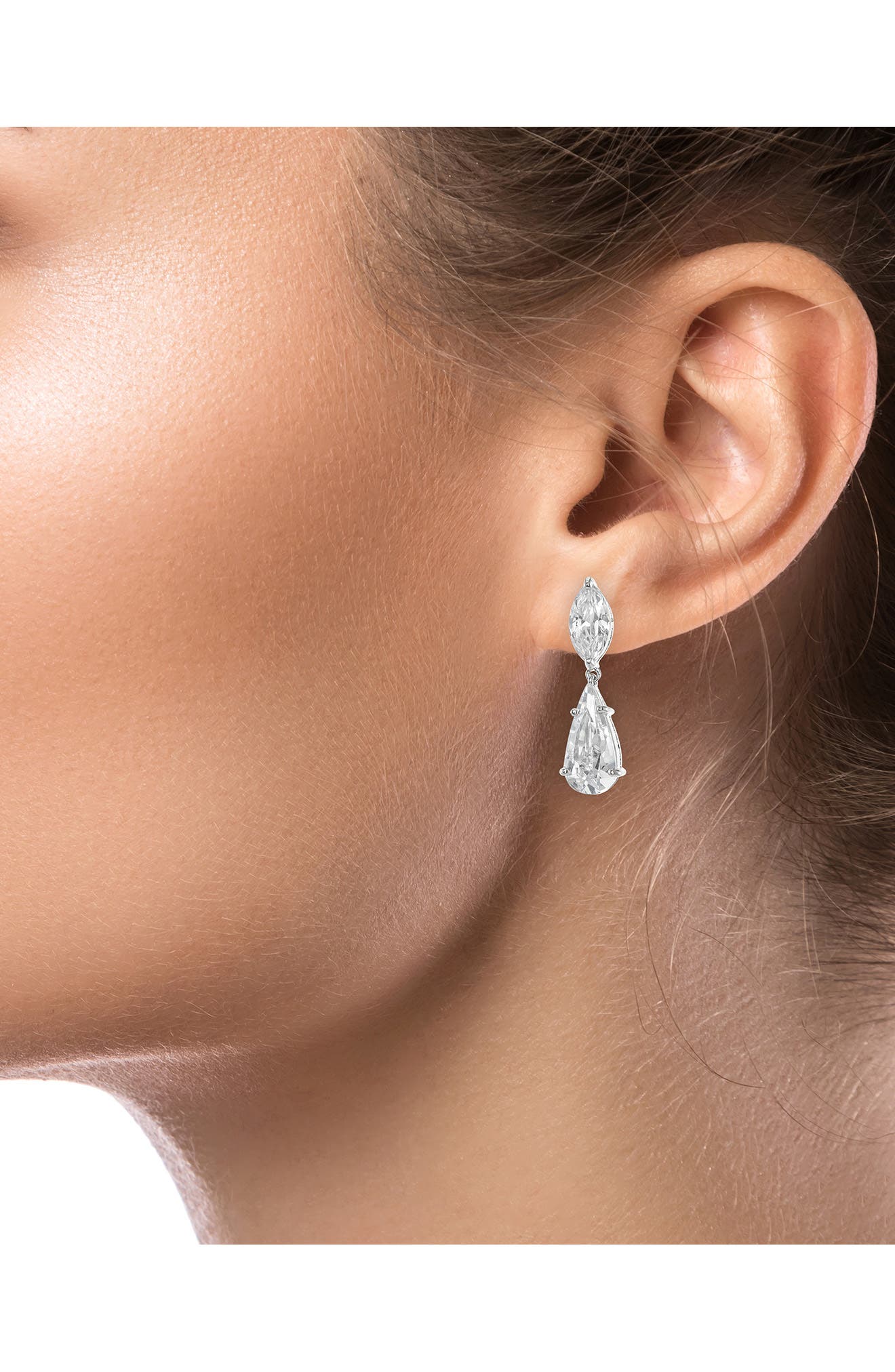 CZ by Kenneth Jay Lane Marquise & Pear Cubic Zirconia Drop Earrings