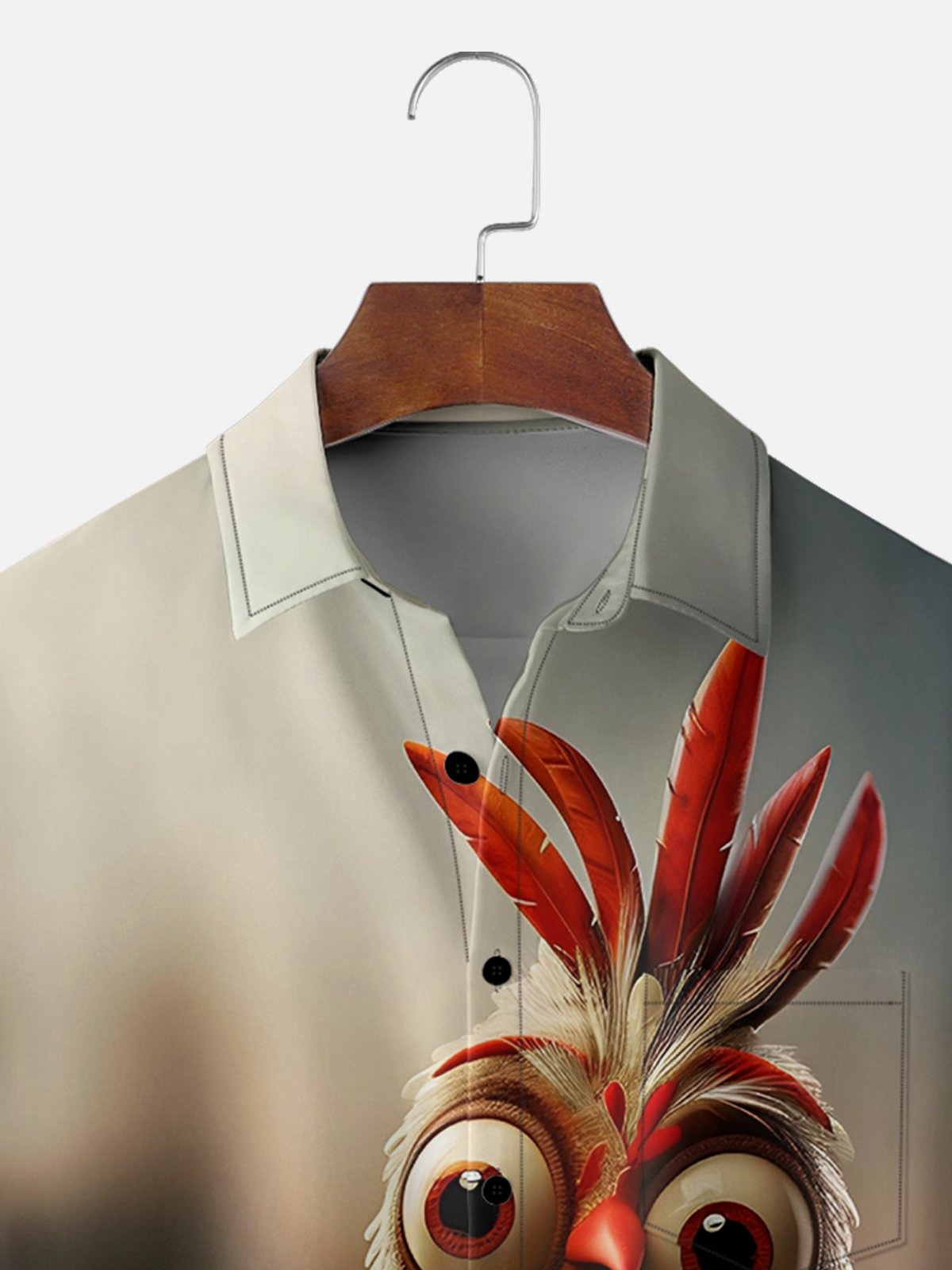 Moisture-Wicking Fun Chicken Print Shirt