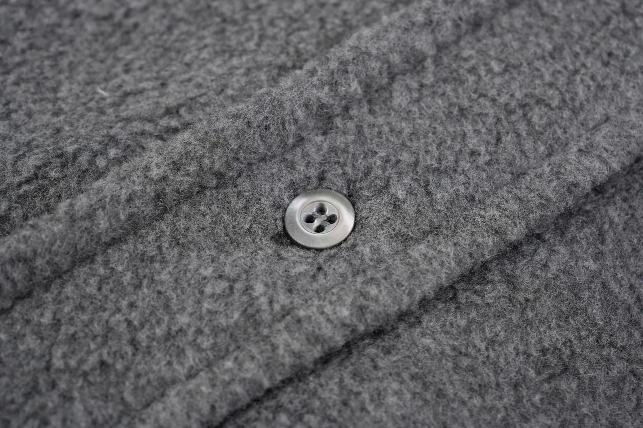 Miu Miu Grey Suede Feel Long Sleeve Shirt Jacket product photo from LabelPicks