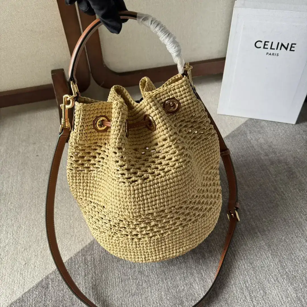 Celine Straw Woven Clara Bucket Bag product photo from LabelPicks