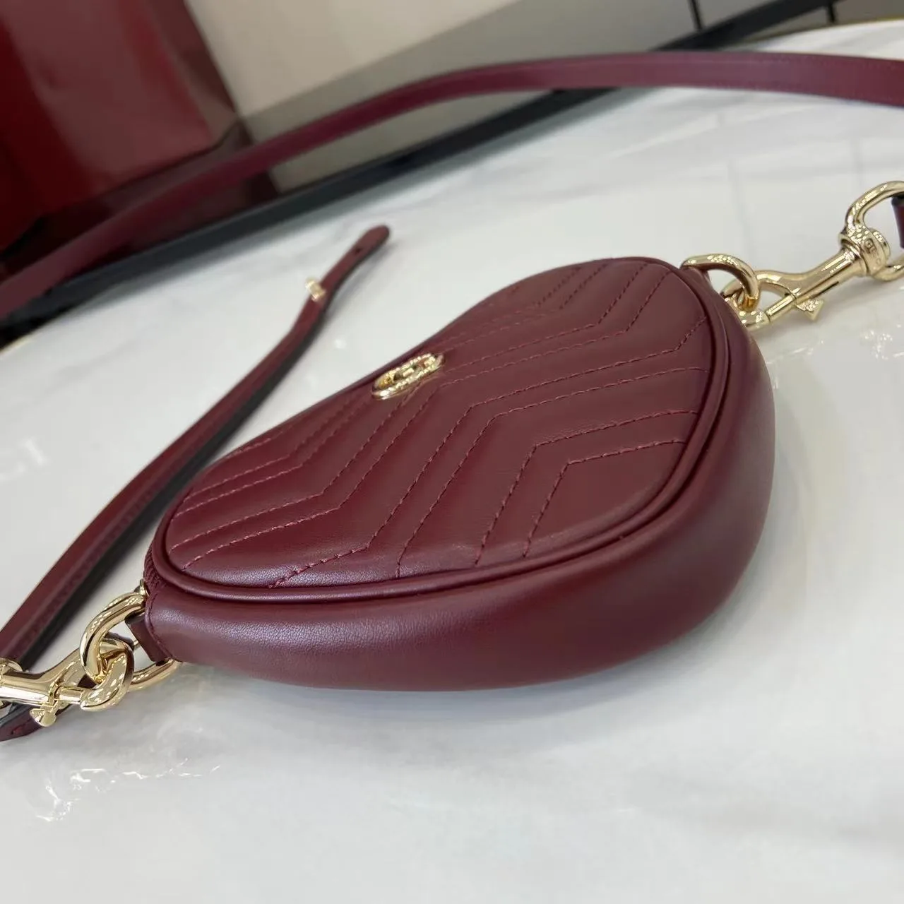 Gucci Red Marmont GG Supreme Canvas Crossbody Bag product photo from LabelPicks