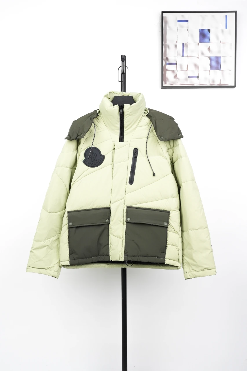 Moncler Pale Green Utility Hooded Down Jacket product photo from LabelPicks
