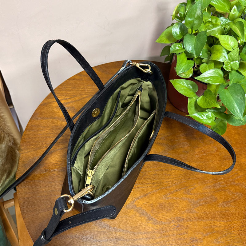 Sleek Black Convertible Tote Bag