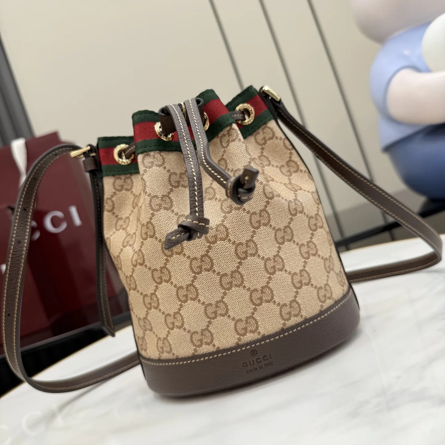 Gucci Generation Brown Canvas and Leather Bucket Bag product photo from LabelPicks