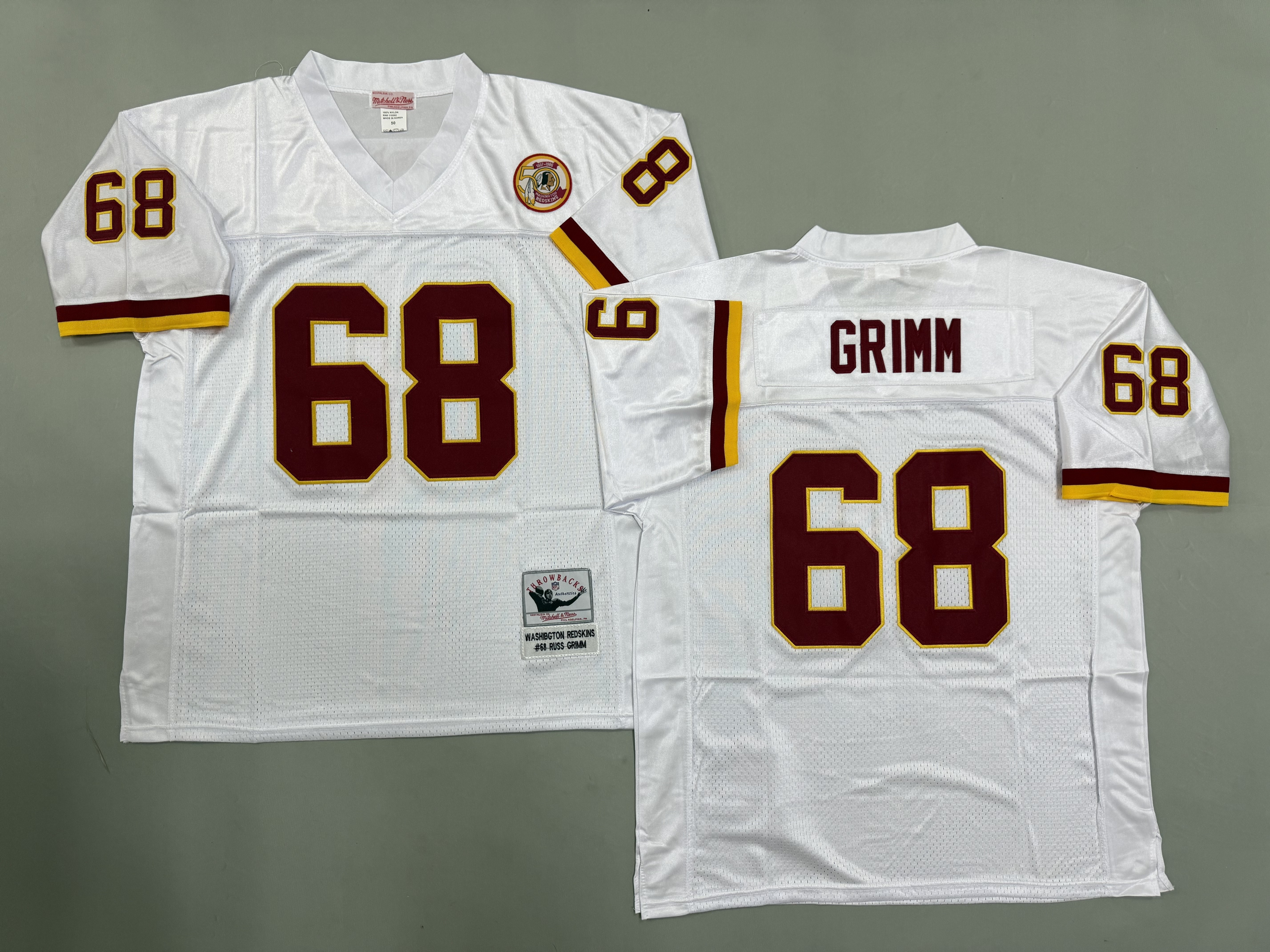 Russ Grimm Washington Redskins Authentic Throwback Retired Player Jersey