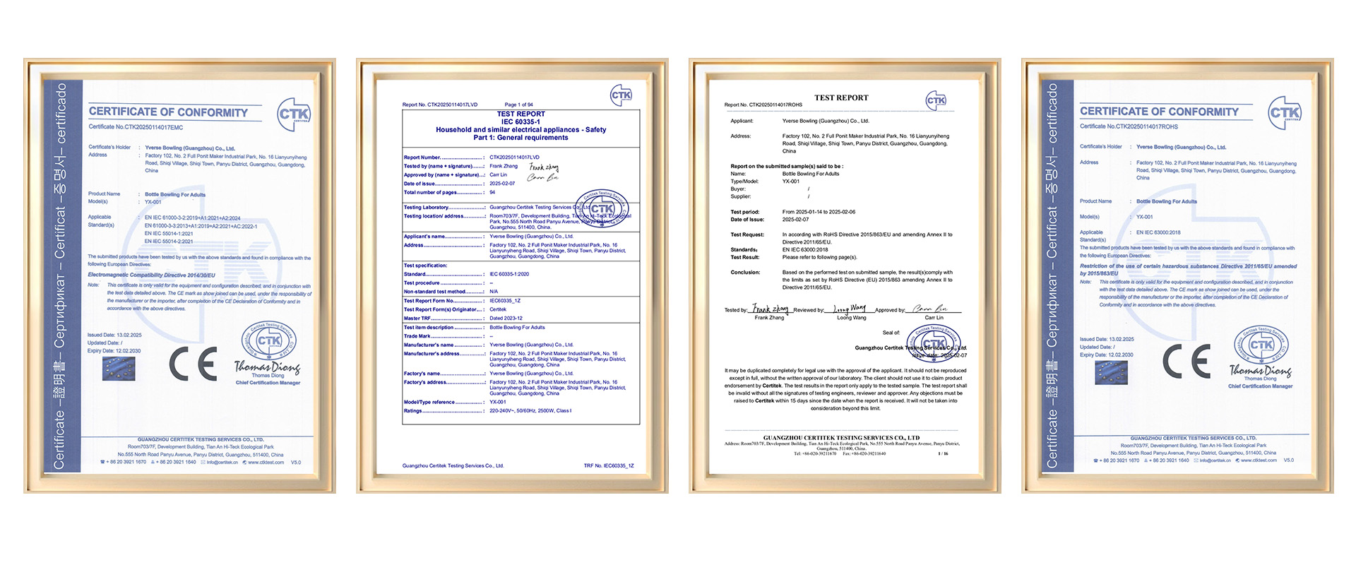 Mini bowling equipment is internationally certified - ensuring high product quality and practicality - Suneye