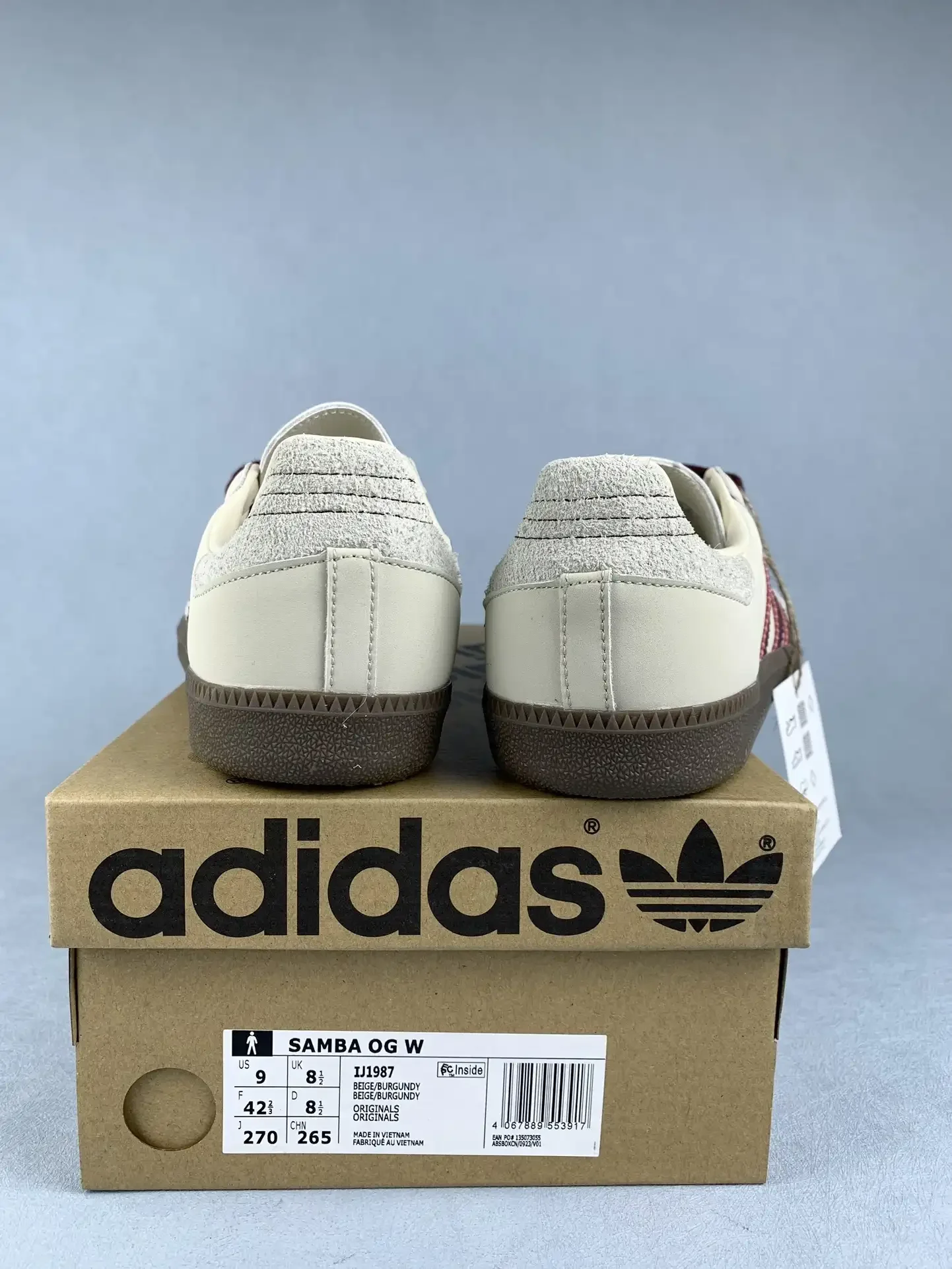 adidas Samba OG Beige Burgundy Shoes product photo from LabelPicks