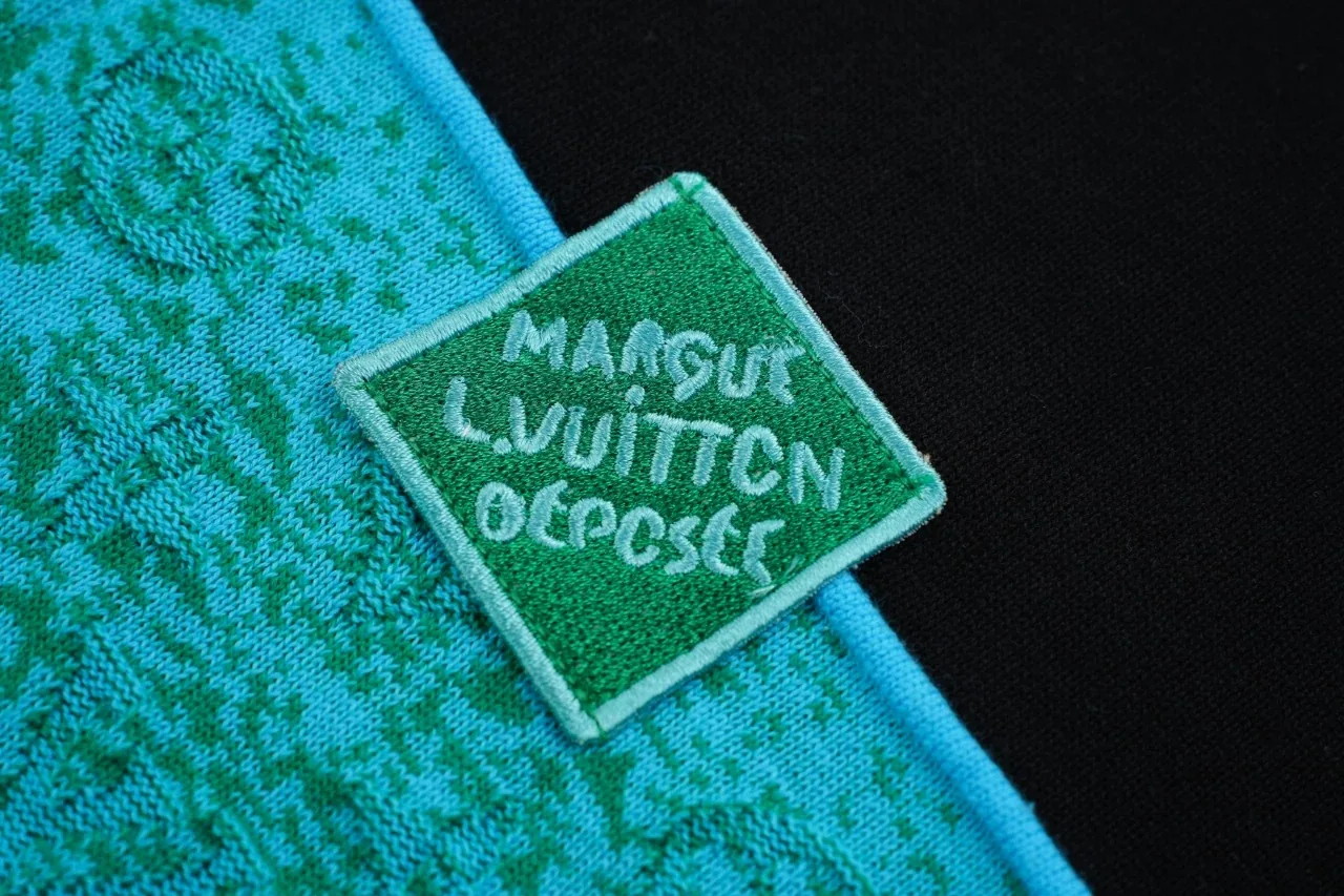 Louis Vuitton Black Green Gradient Monogram Letter Jacquard Polo Shirt product photo from LabelPicks