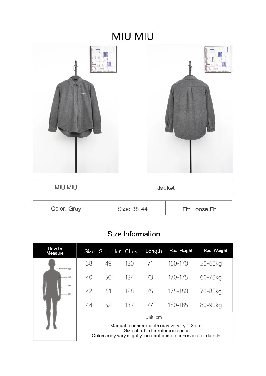 Miu Miu Grey Suede Feel Long Sleeve Shirt Jacket product photo from LabelPicks
