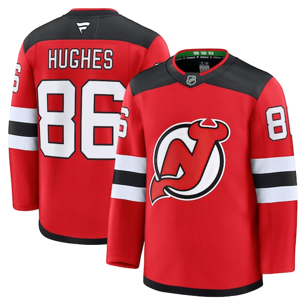 Jack Hughes New Jersey Devils  Home Premium Jersey - Red/White/Black