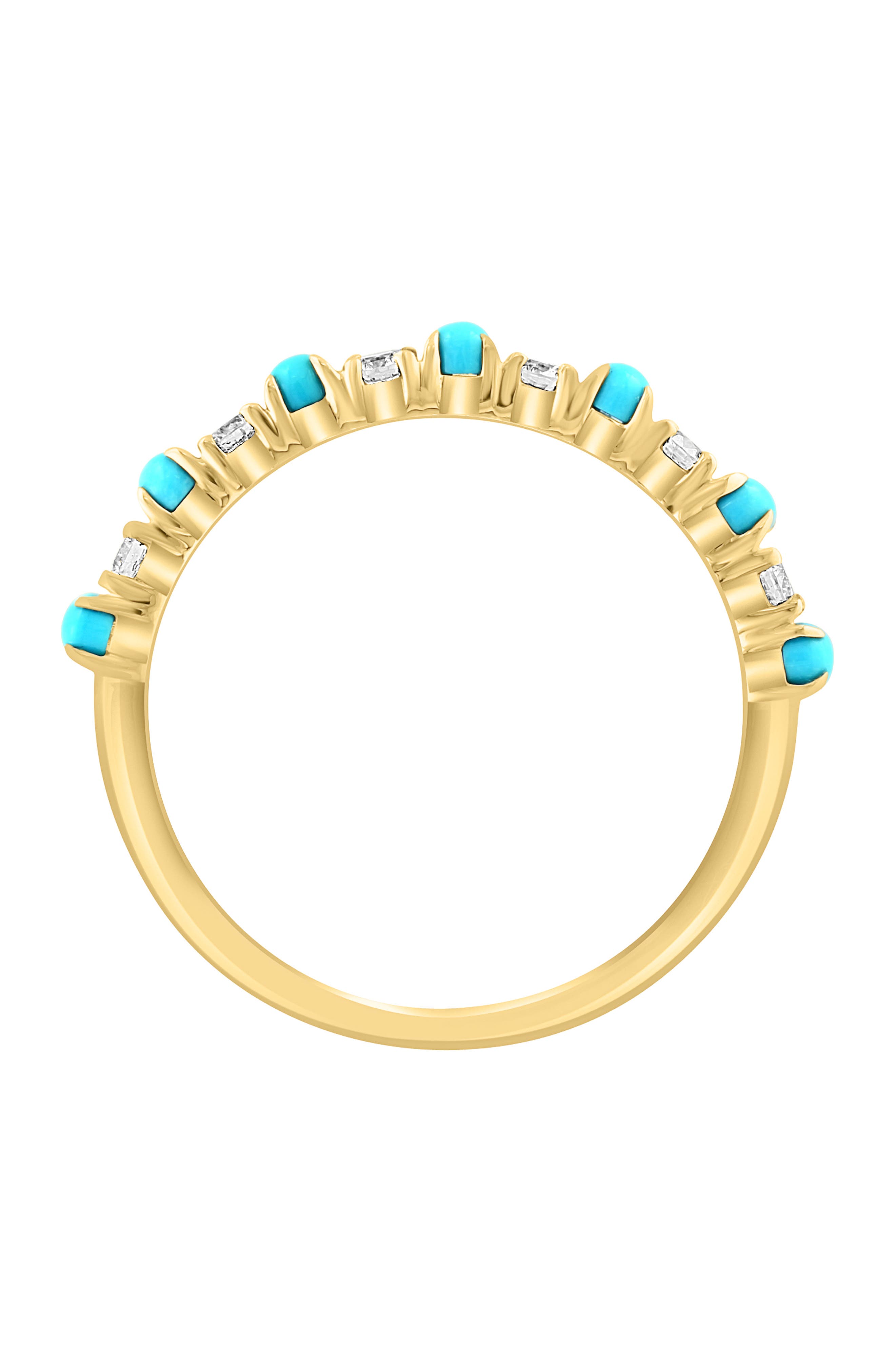 EFFY 14K Yellow Gold Turquoise & Diamond Ring - 0.20 ctw.