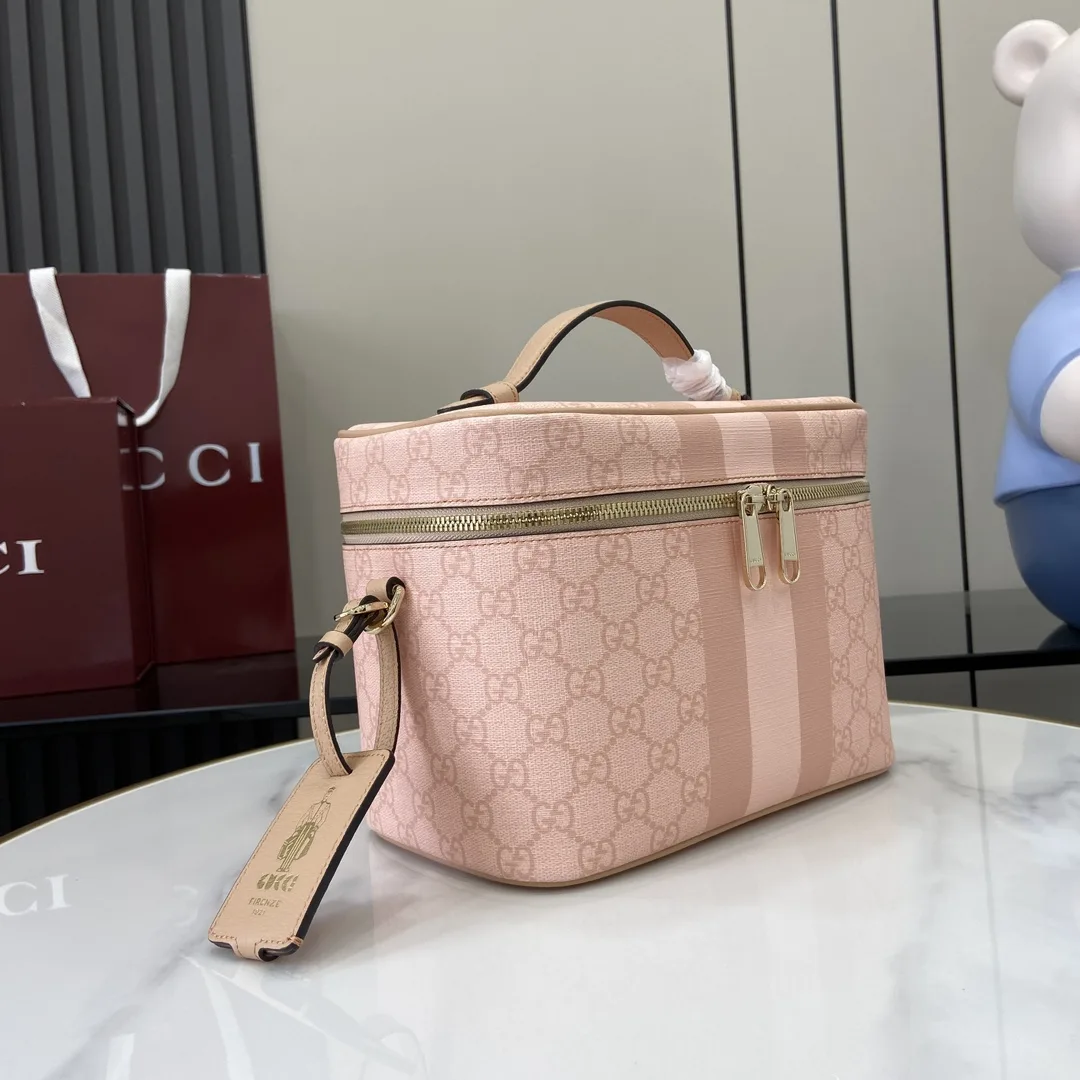 Gucci Pink Ophidia Canvas and Leather Top Handle Bag product photo from LabelPicks