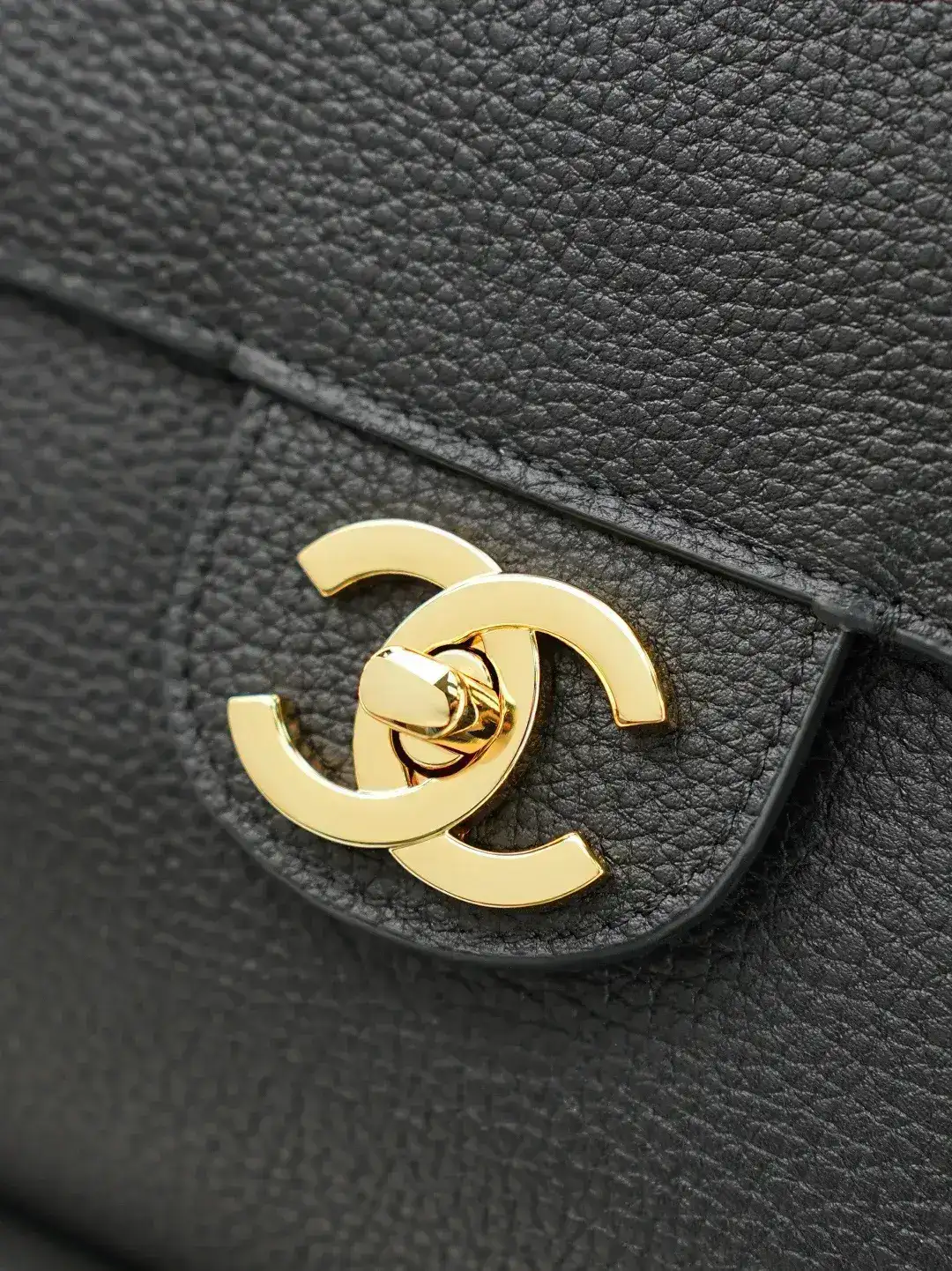 Chanel Classic Flap Black Grained Leather Shoulder Bag product photo from LabelPicks