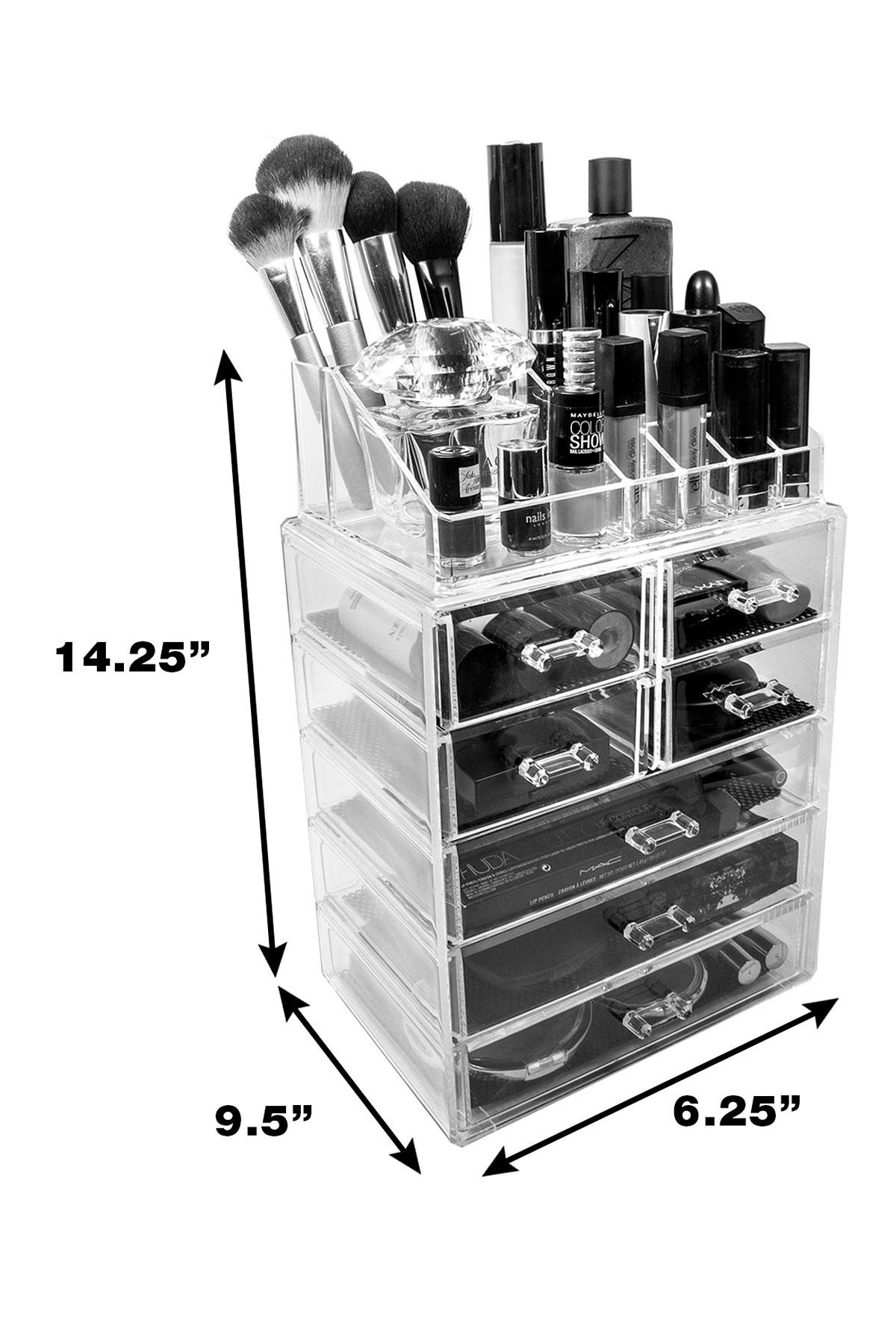 SORBUS Acrylic 7 Drawer & Top Organizer Cosmetics Makeup & Jewelry Storage Case Display Set