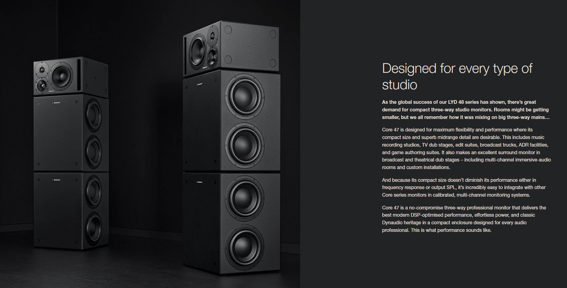 Dynaudio Core 57 3 ways Desktop Wired Speaker Brand New (Pair - GreshamTech