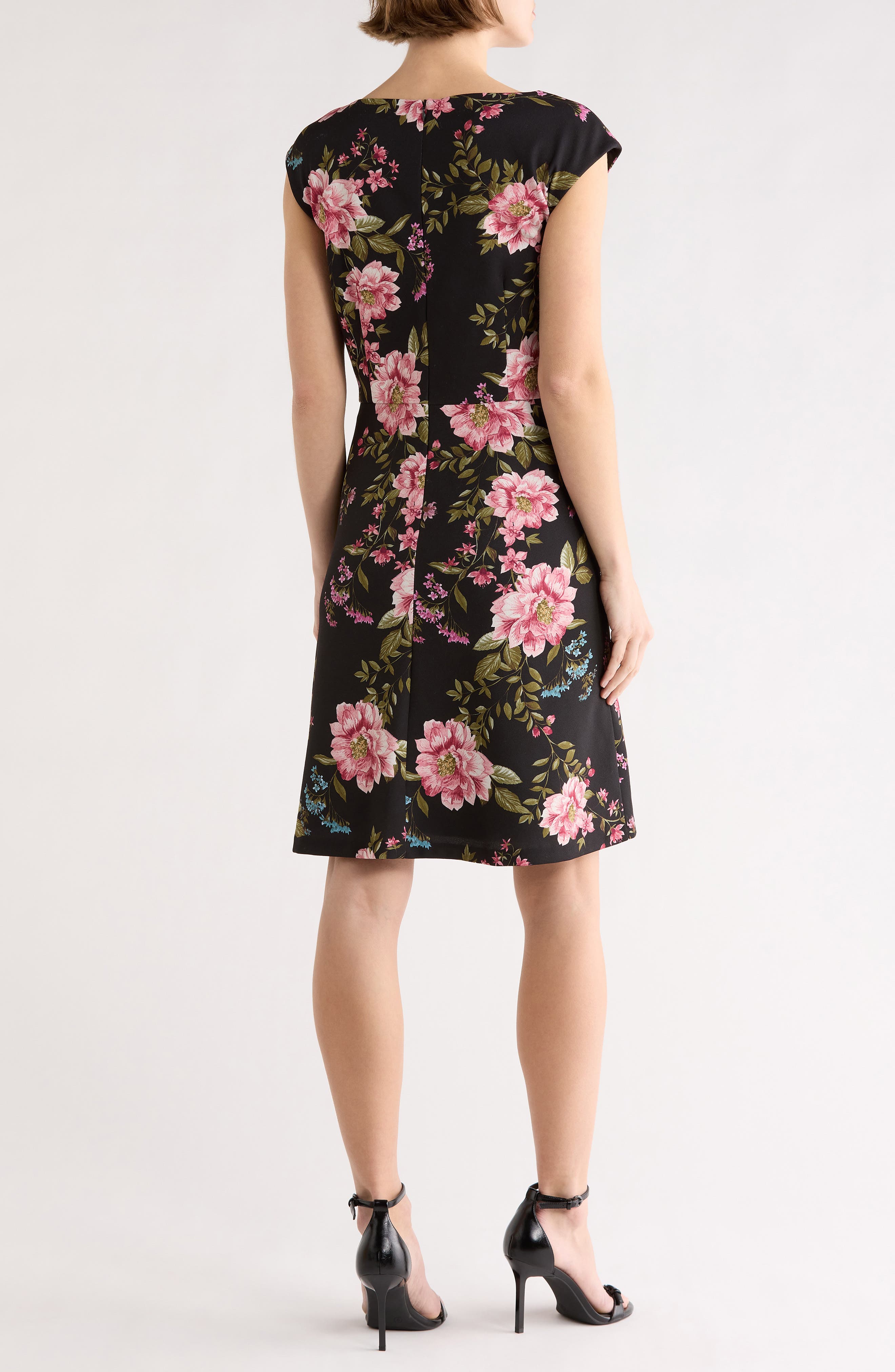 Julia Jordan Boat Neck Faux Wrap A-Line Dress