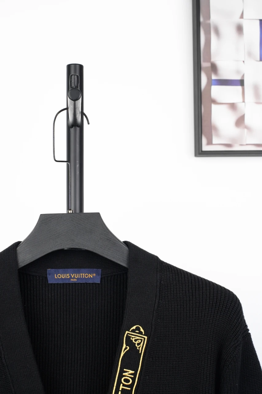 Louis Vuitton Black Embroidered Knit Cardigan product photo from LabelPicks