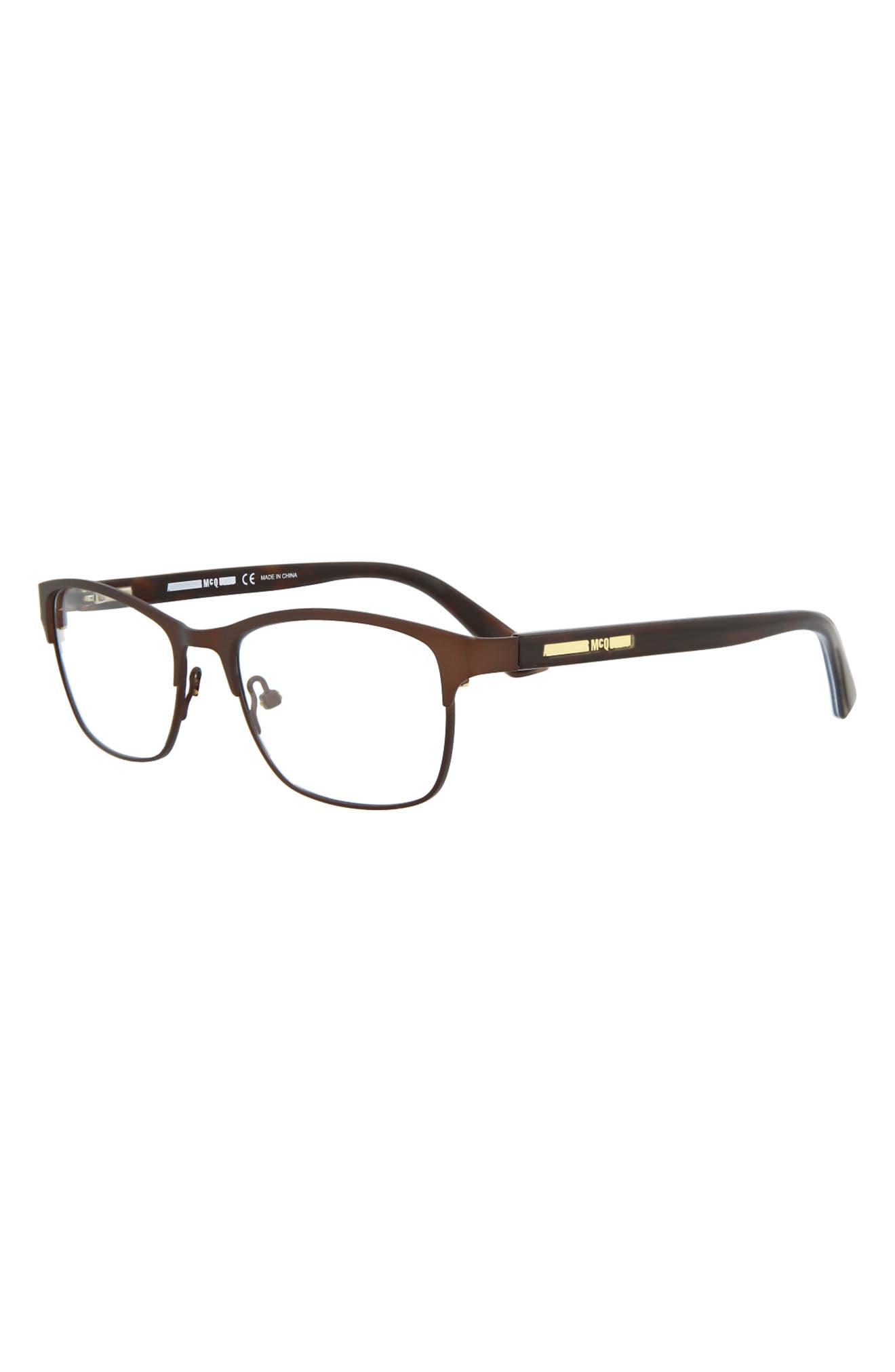 McQueen 49mm Core Rectangle Optical Glasses