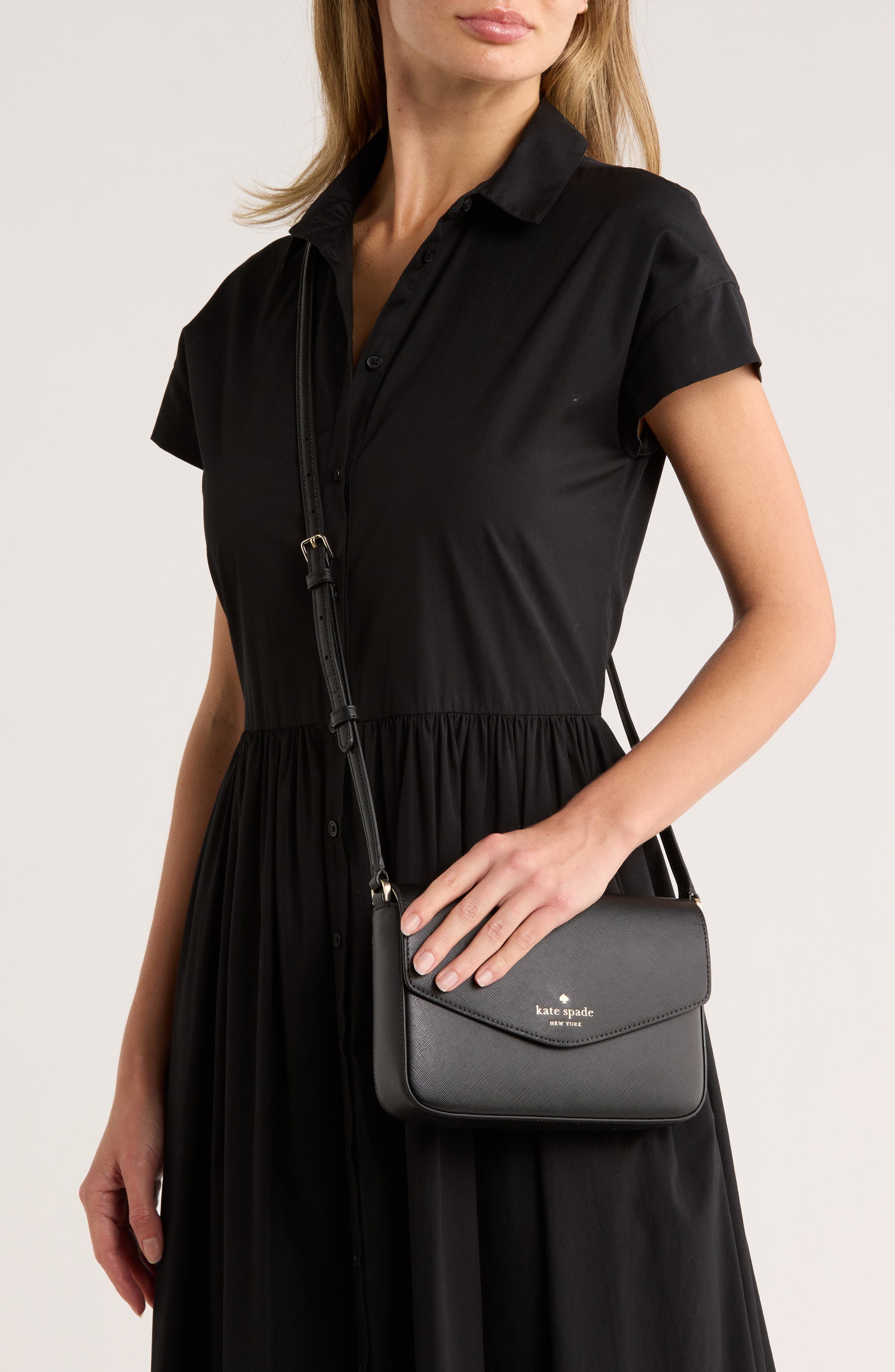 Kate Spade New York envelope flap leather crossbody bag