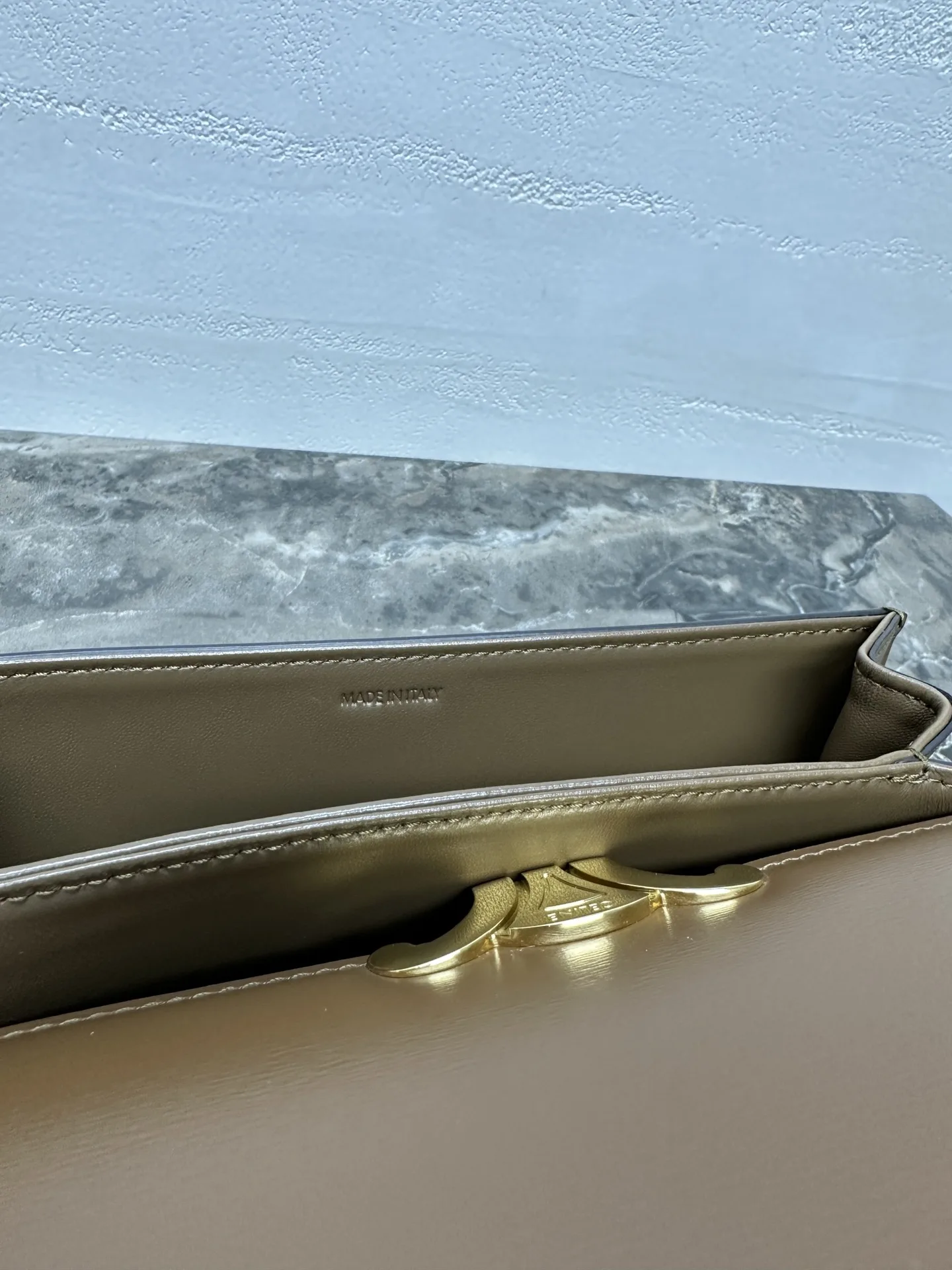 Celine Triomphe Gold Lambskin Crossbody Bag product photo from LabelPicks