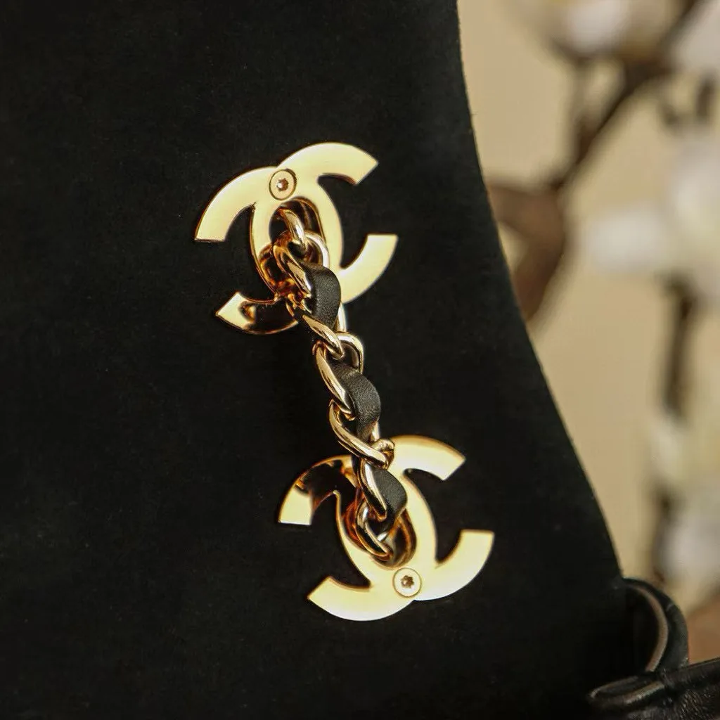 Chanel Classic Flap Black Suede Leather Shoulder Bag product photo from LabelPicks
