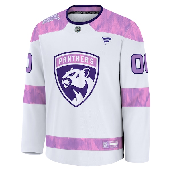 Florida Panthers  2024 Hockey Fights Cancer Custom Practice Jersey - White