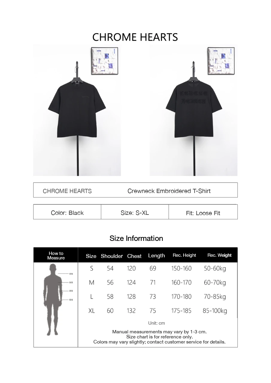 Chrome Hearts Black Embroidered Applique Crewneck T-Shirt product photo from LabelPicks
