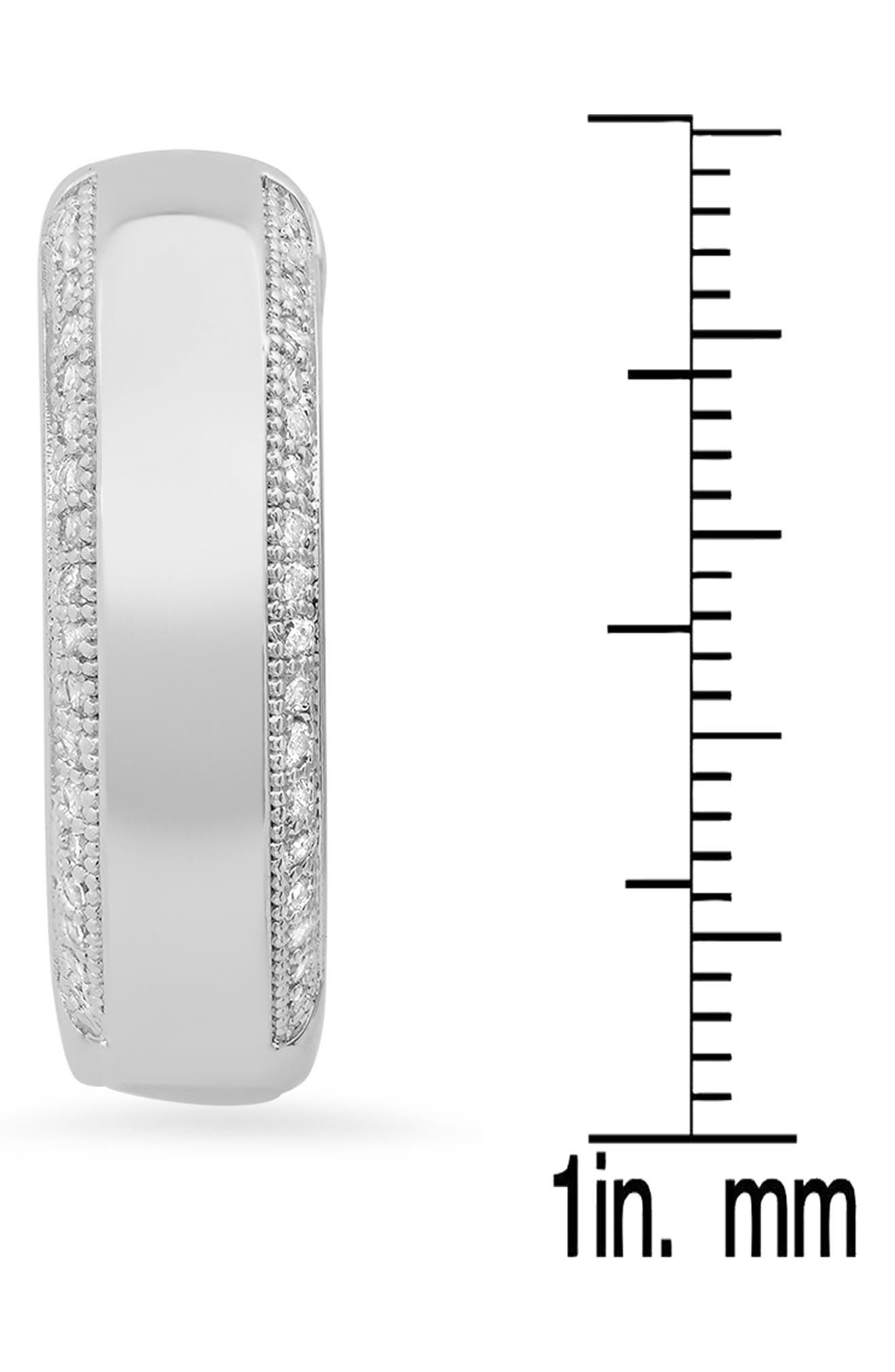 HMY JEWELRY Stainless Steel Simulated Diamond Hoop Earrings