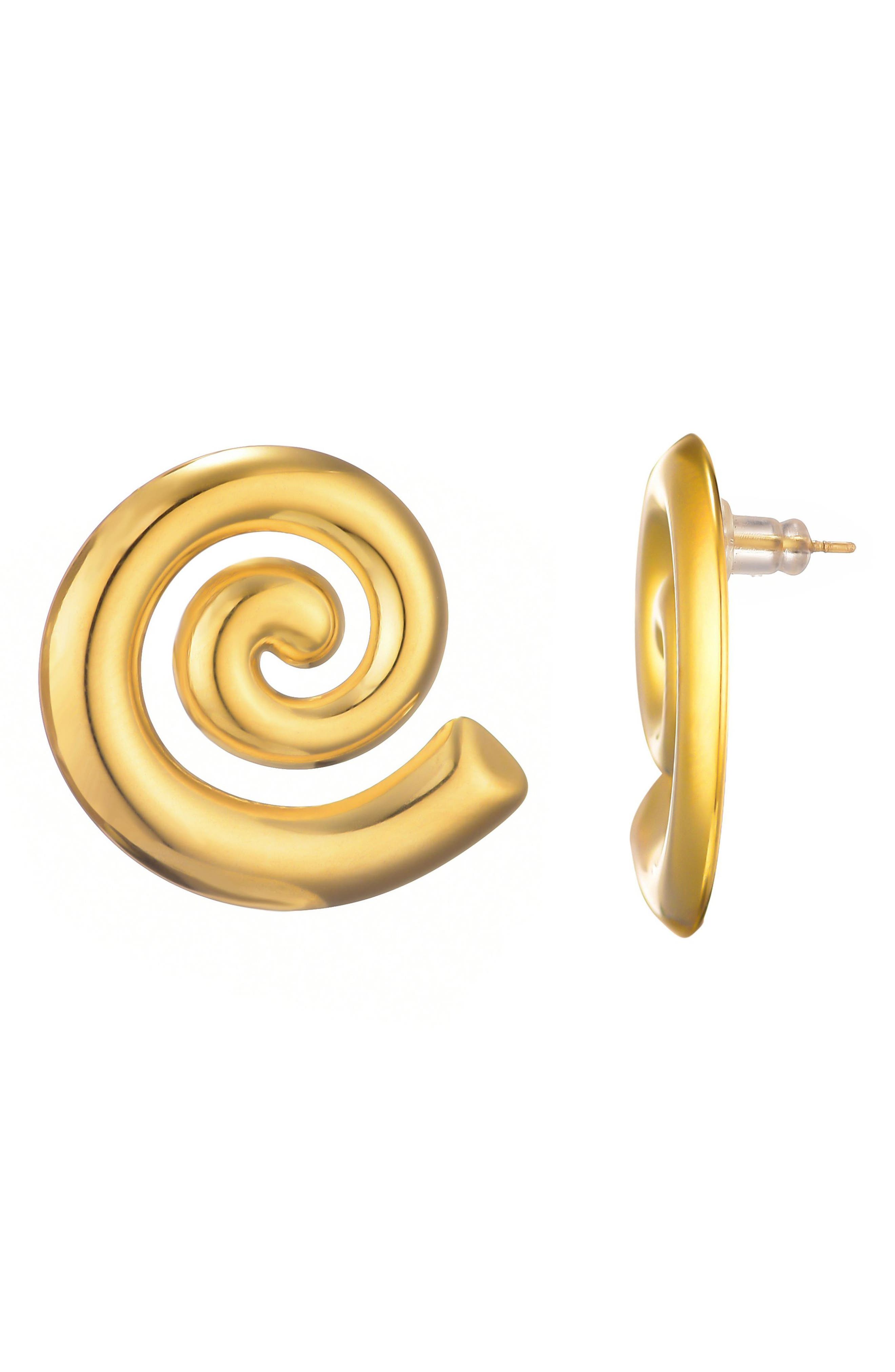 Adornia Swirl Stud Earrings