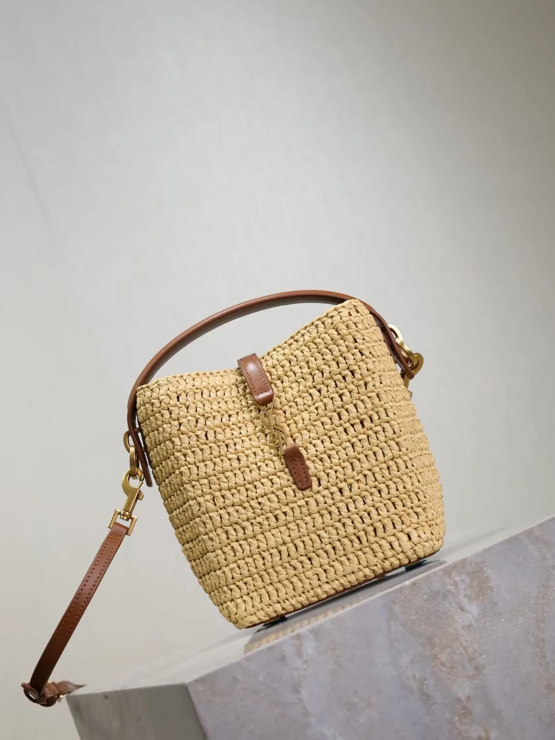 Saint Laurent Straw Woven Top Handle Bag product photo from LabelPicks