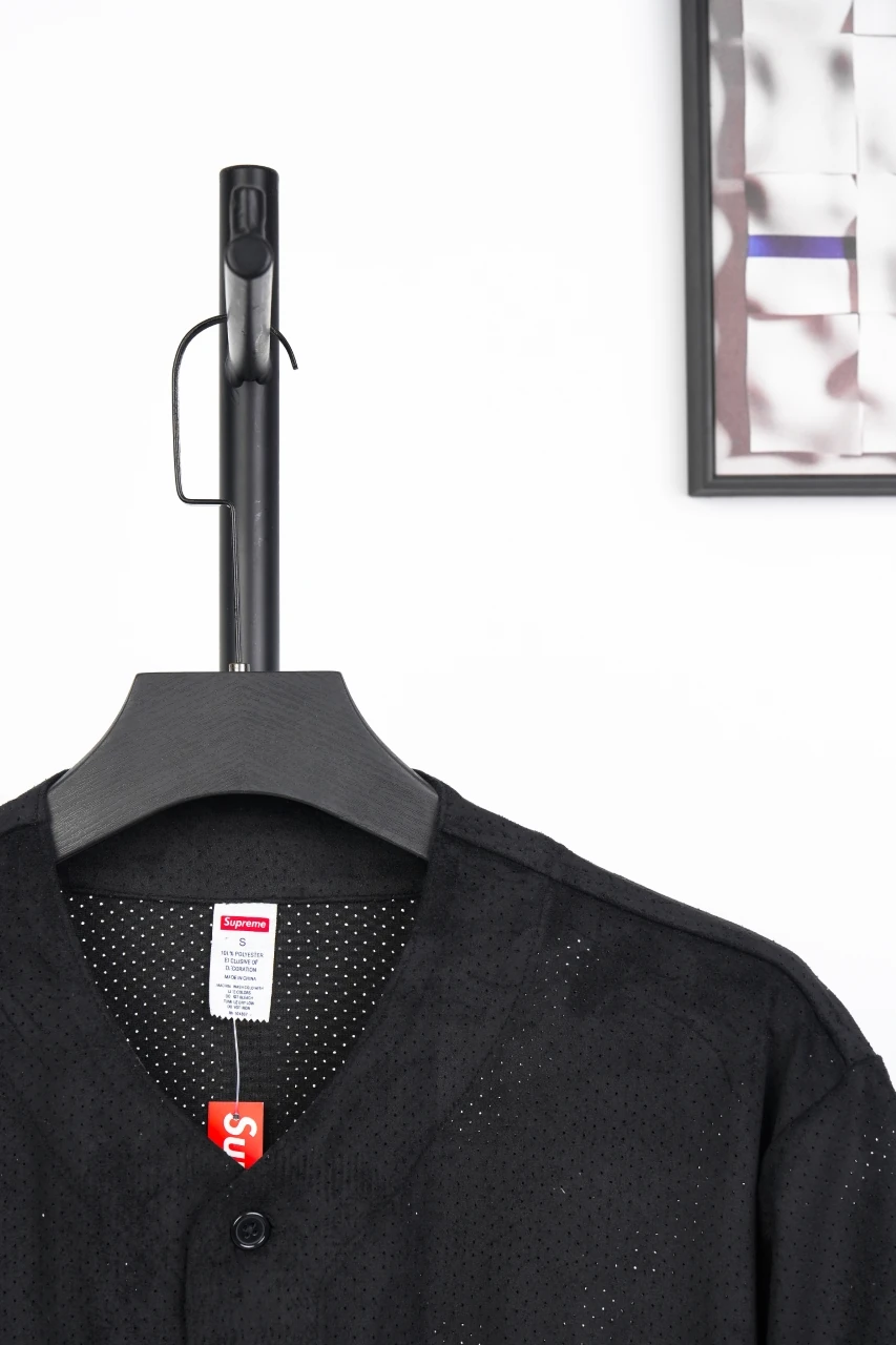Supreme Black Suede Mesh Baseball Jersey product photo from LabelPicks